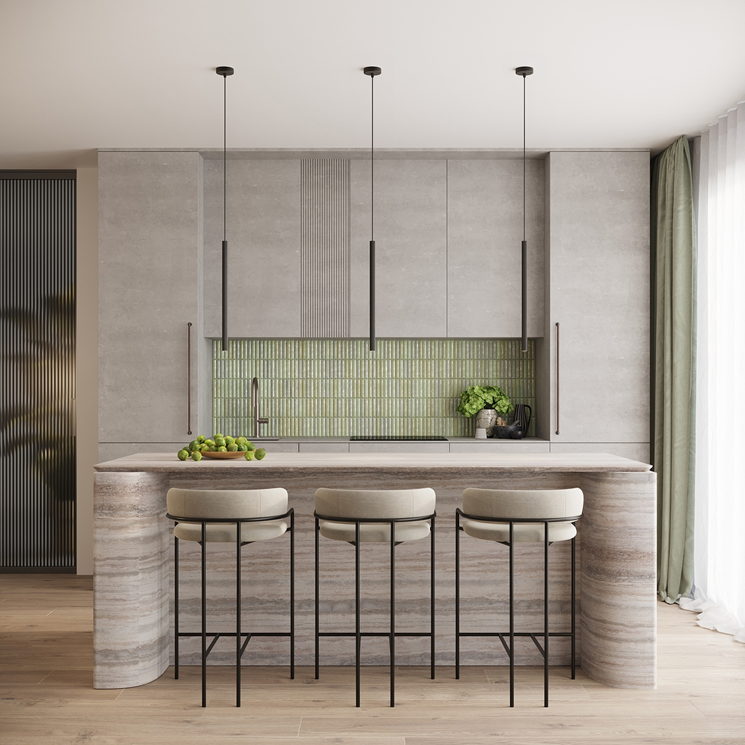 Pendant Lamp Arche 3P Black - Thumbnail 15