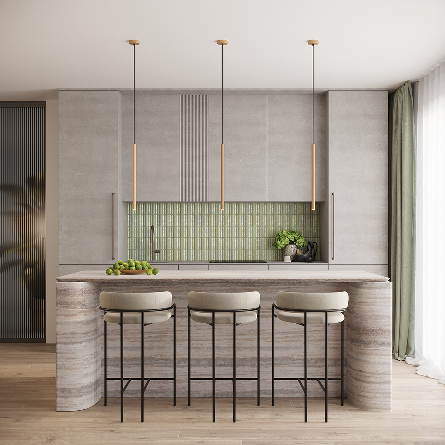 Pendant Lamp Arche 3P Gold - Thumbnail 15