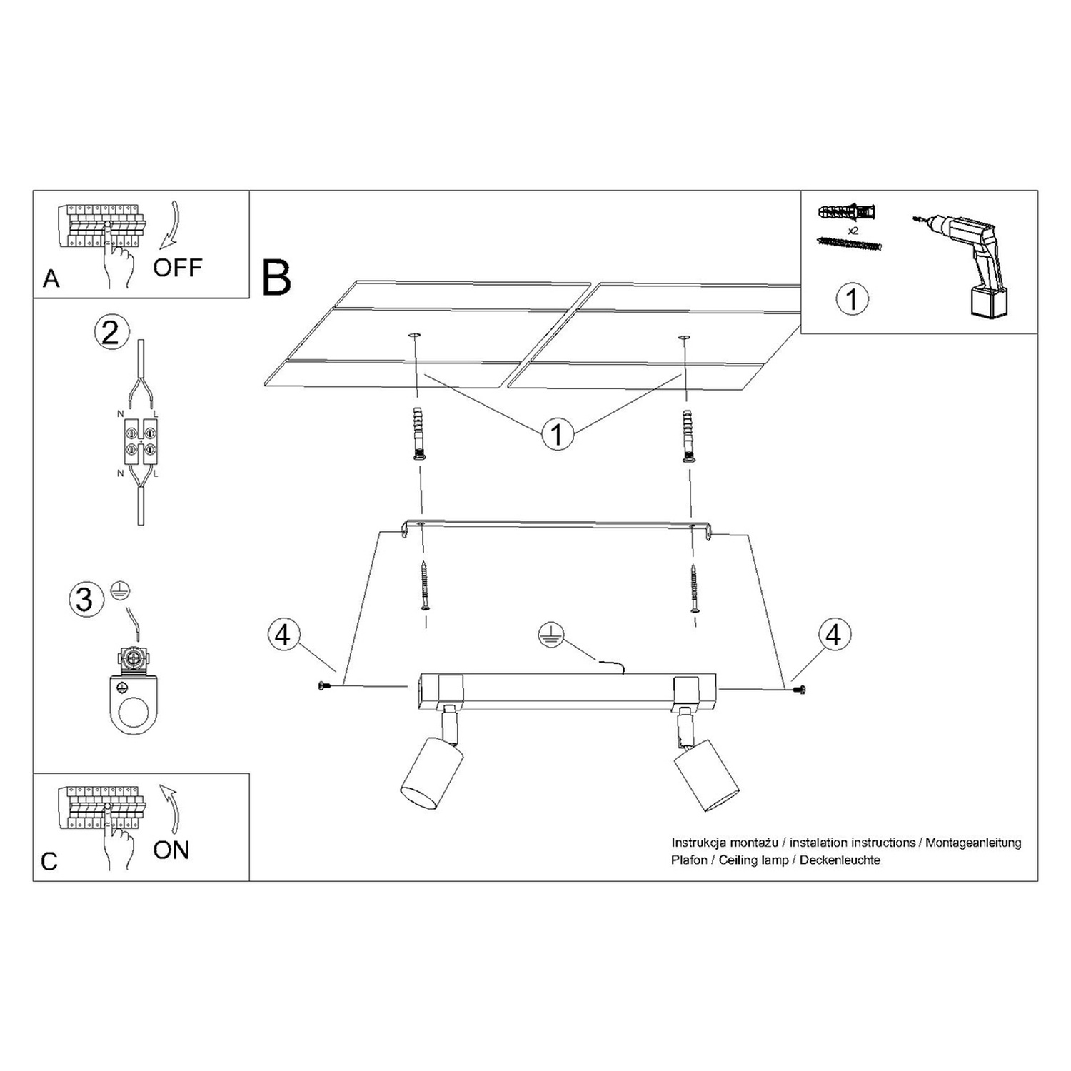 Ceiling Lamp Fager 2 Black - Thumbnail 13