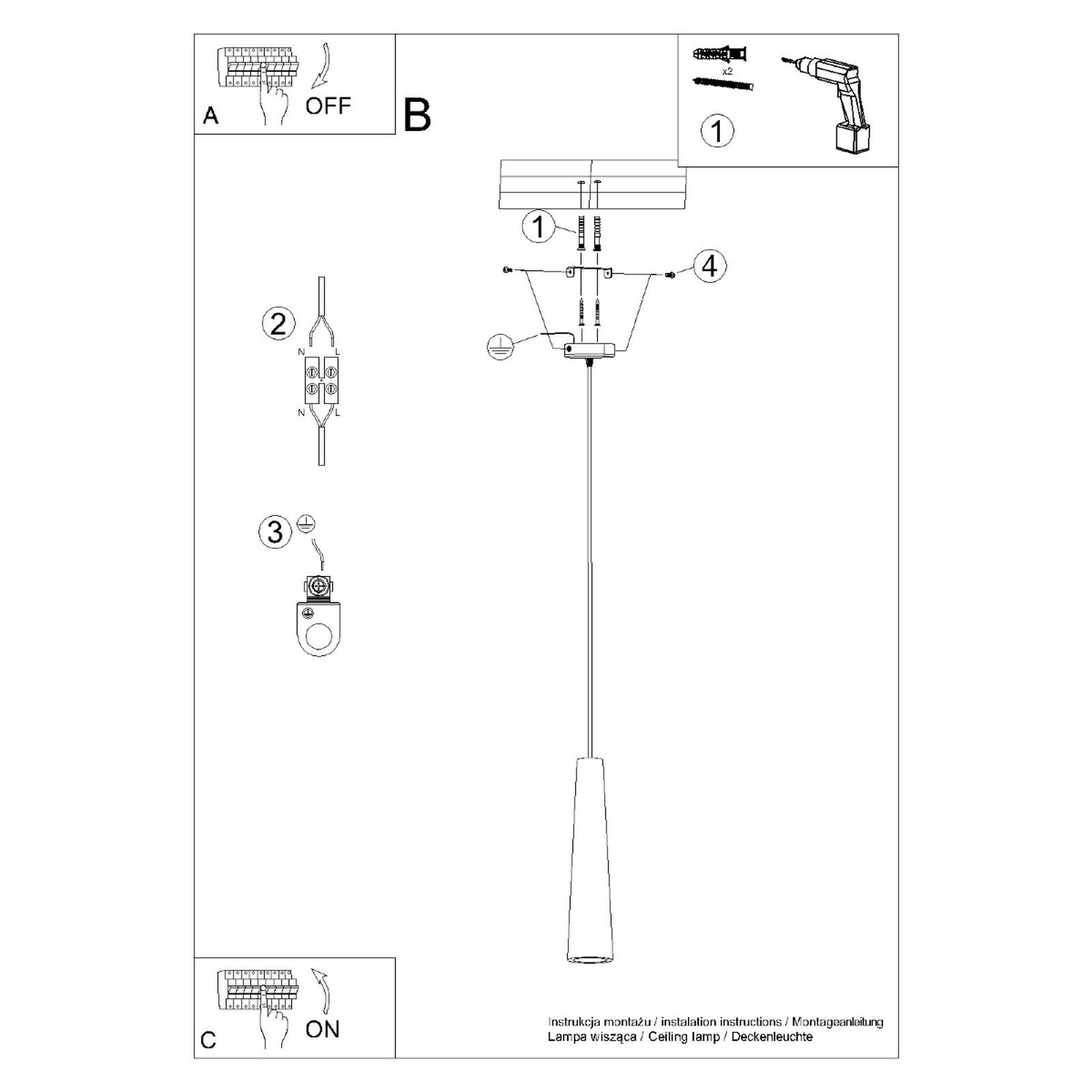 Pendant Lamp Electra Black Concrete - Thumbnail 13