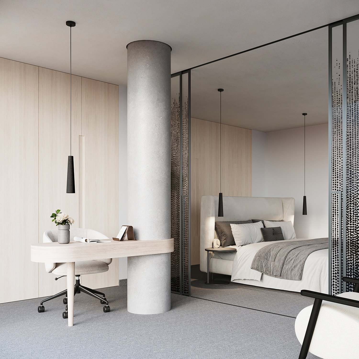 Pendant Lamp Electra Black Concrete - Thumbnail 15