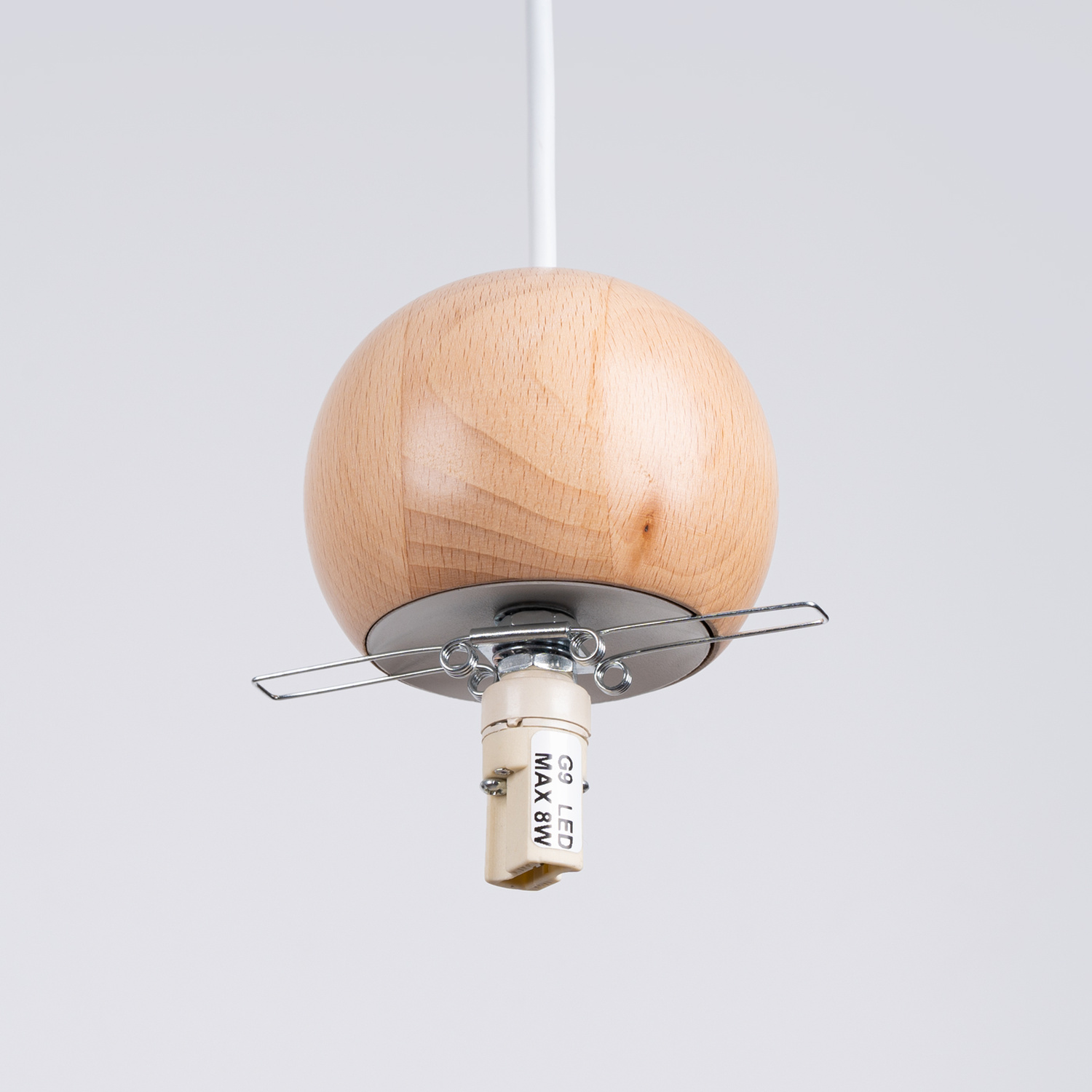 Pendant Lamp Pekka 1 White/Natural Wood - Thumbnail 4