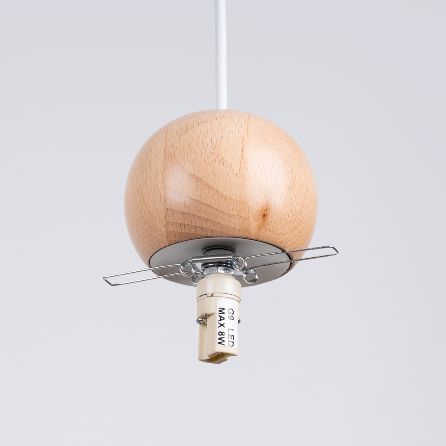 Pendant Lamp Pekka 1 White/Natural Wood - Thumbnail 5