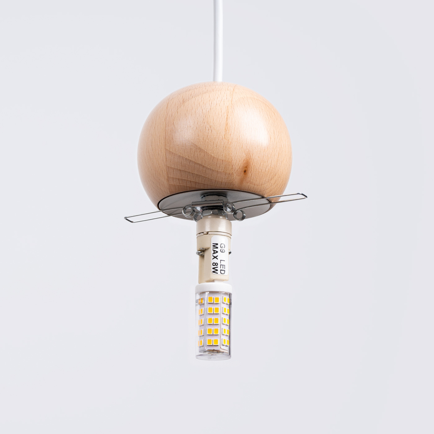 Pendant Lamp Pekka 1 White/Natural Wood - Thumbnail 6