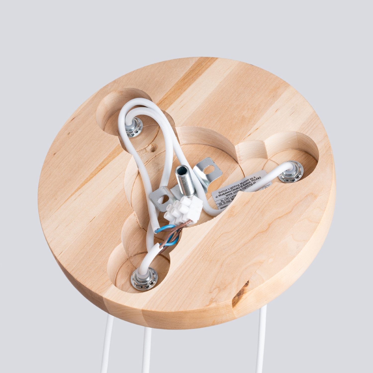 Pendant Lamp Pekka 3P White/Natural Wood - Thumbnail 4
