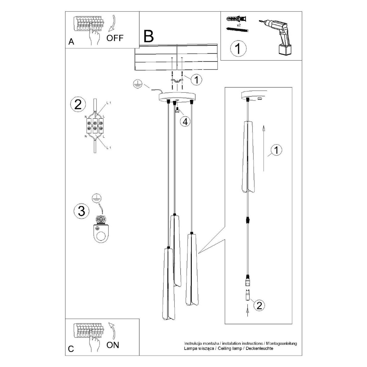 Pendant Lamp Prysm 3P White - Thumbnail 13