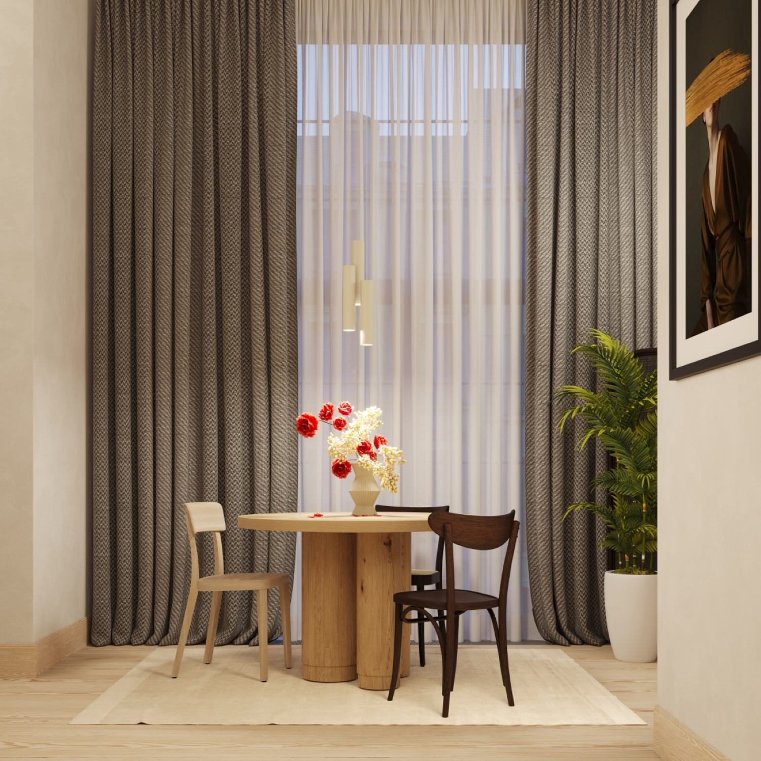 Pendant Lamp Lagos 3L Beige - Thumbnail 9