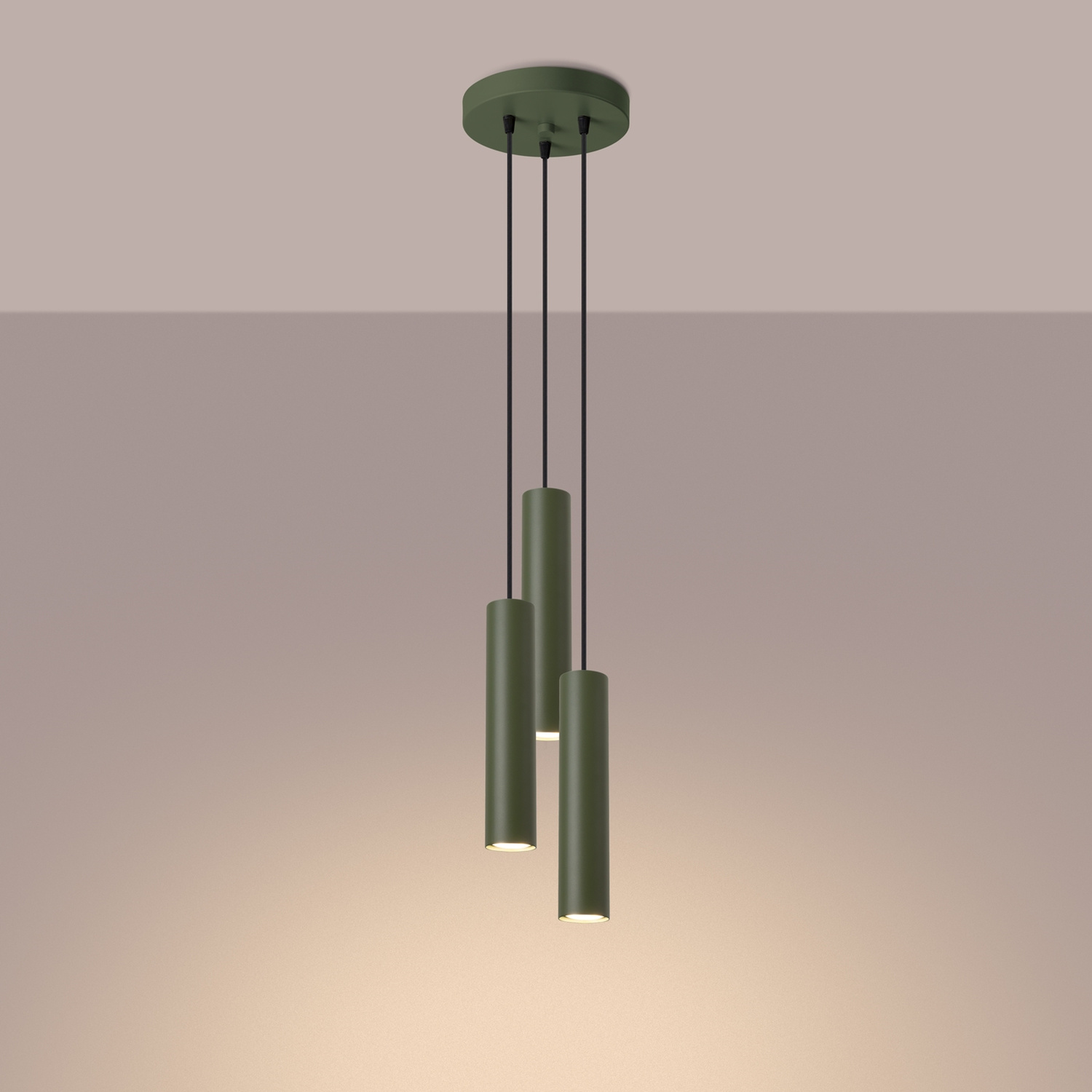 Pendant Lamp Lagos 3P Olive Green - Thumbnail 3