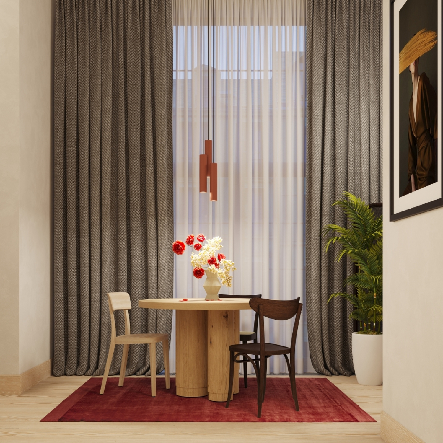 Pendant Lamp Lagos 3L Red Ochre - Thumbnail 9