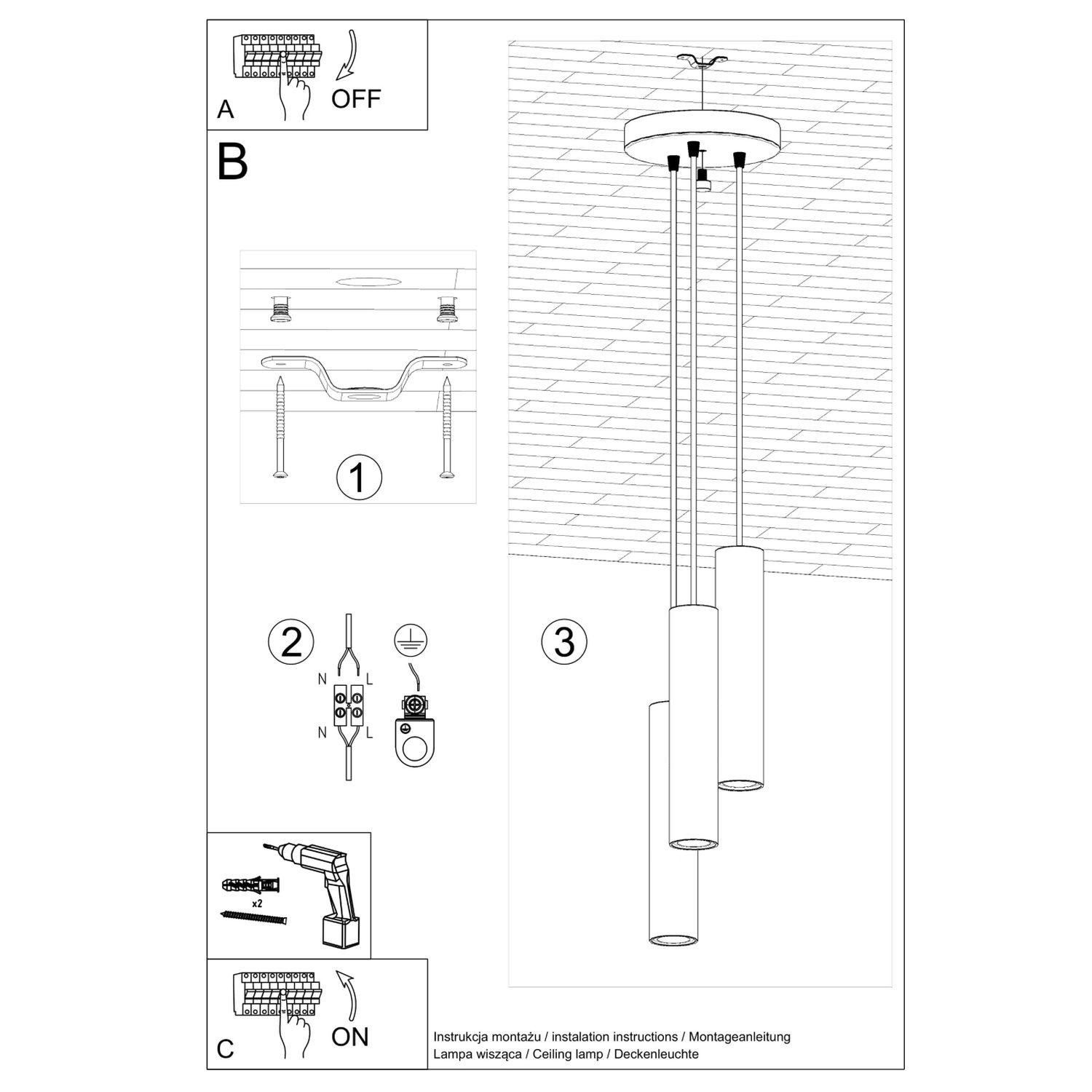 Pendant Lamp Lagos 3P Red Ochre - Thumbnail 8