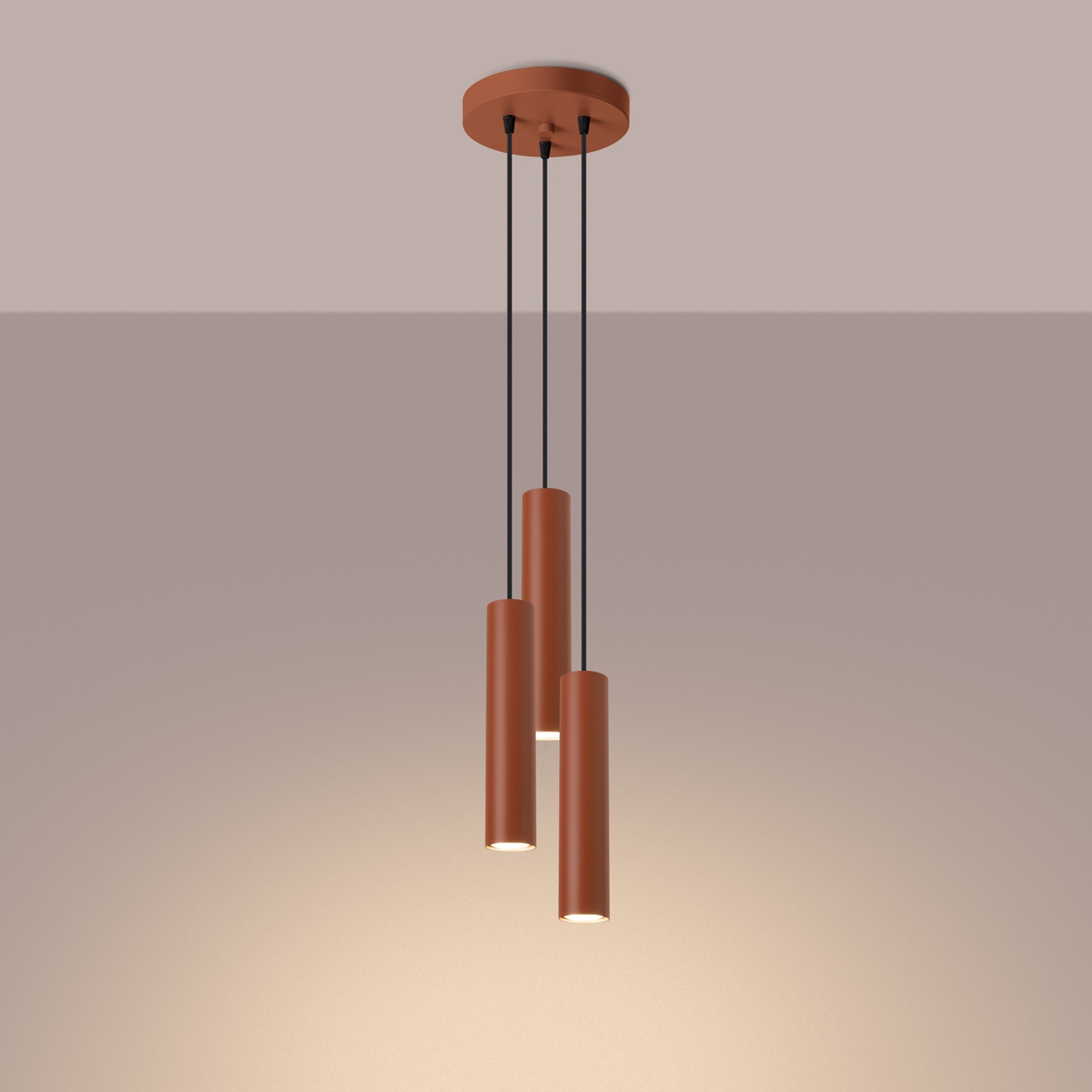 Pendant Lamp Lagos 3P Red Ochre - Thumbnail 3