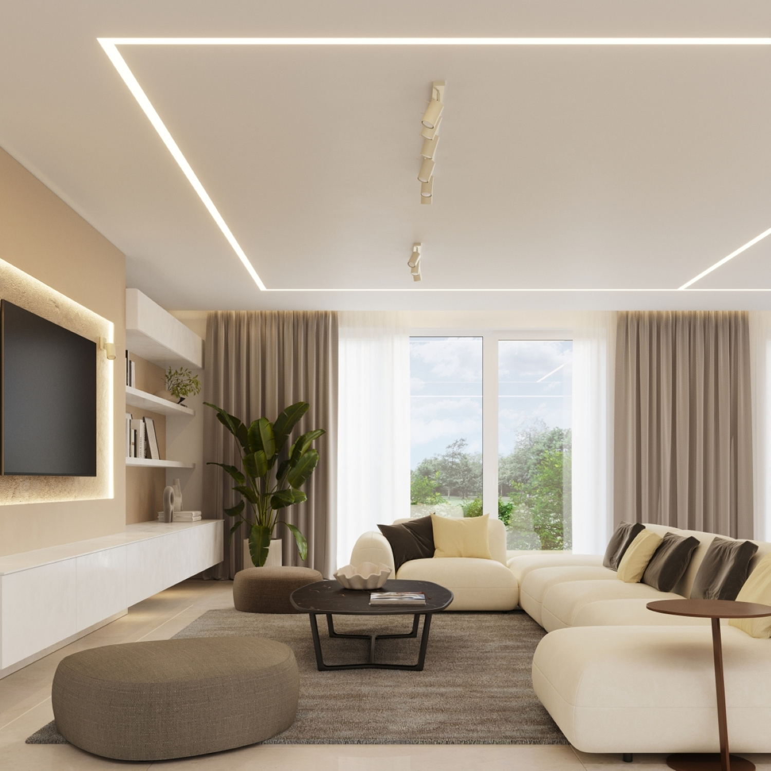 Ceiling Lamp Ring 2 Beige - Thumbnail 11