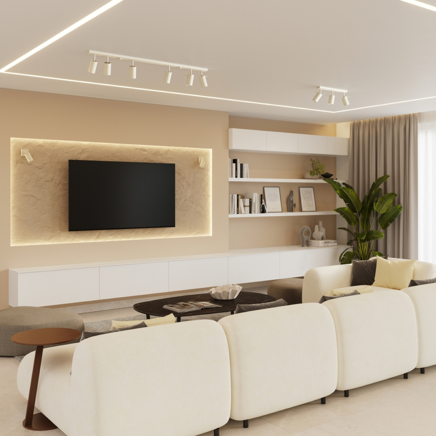 Ceiling Lamp Ring 2 Beige - Thumbnail 12
