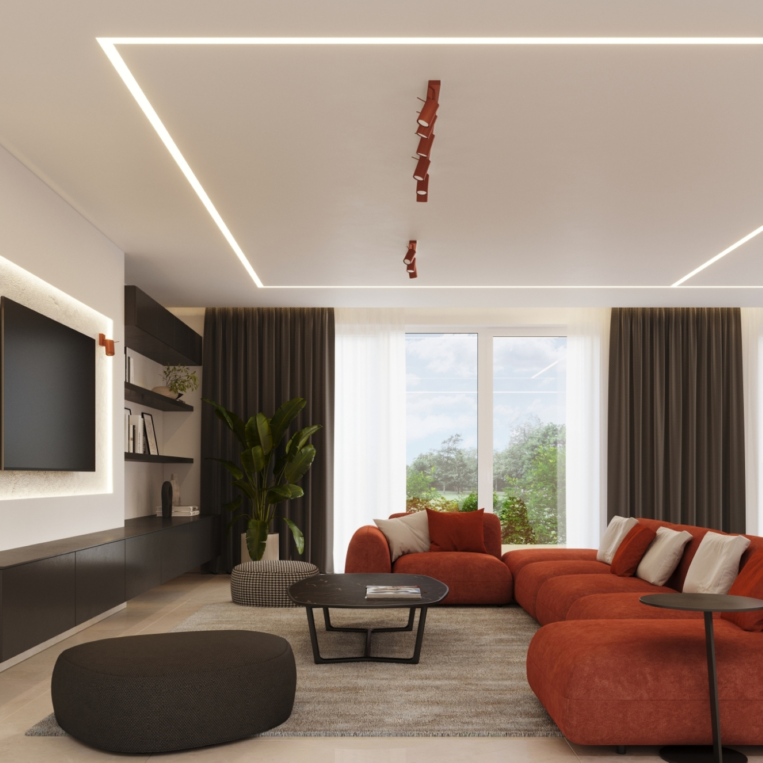 Ceiling Lamp Ring 4L Red Ochra - Thumbnail 11