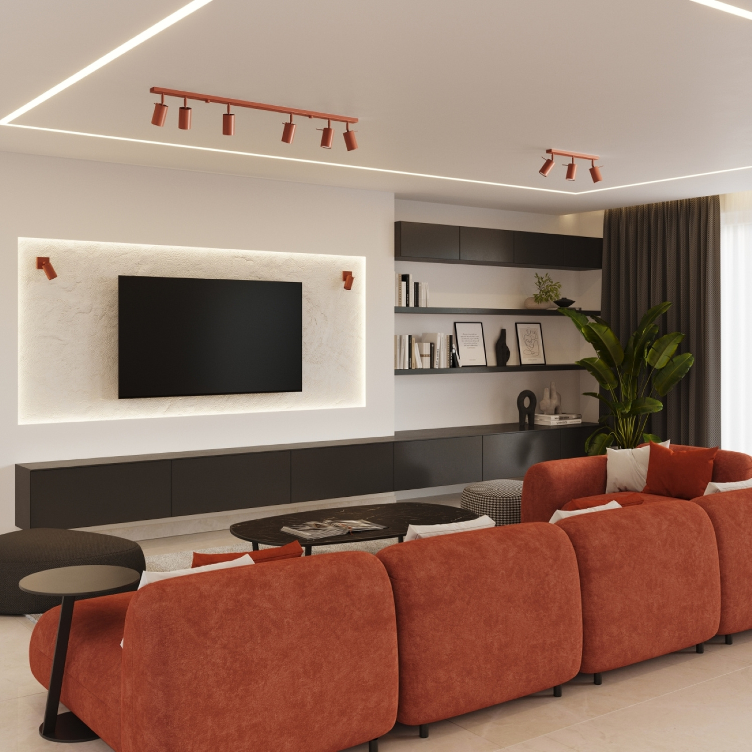 Ceiling Lamp Ring 4L Red Ochra - Thumbnail 12