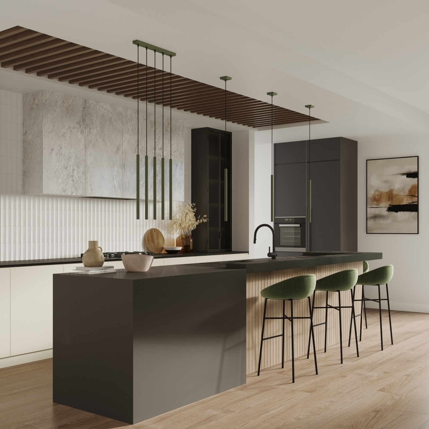 Pendant Lamp Pastelo 3 Olive Green - Thumbnail 8