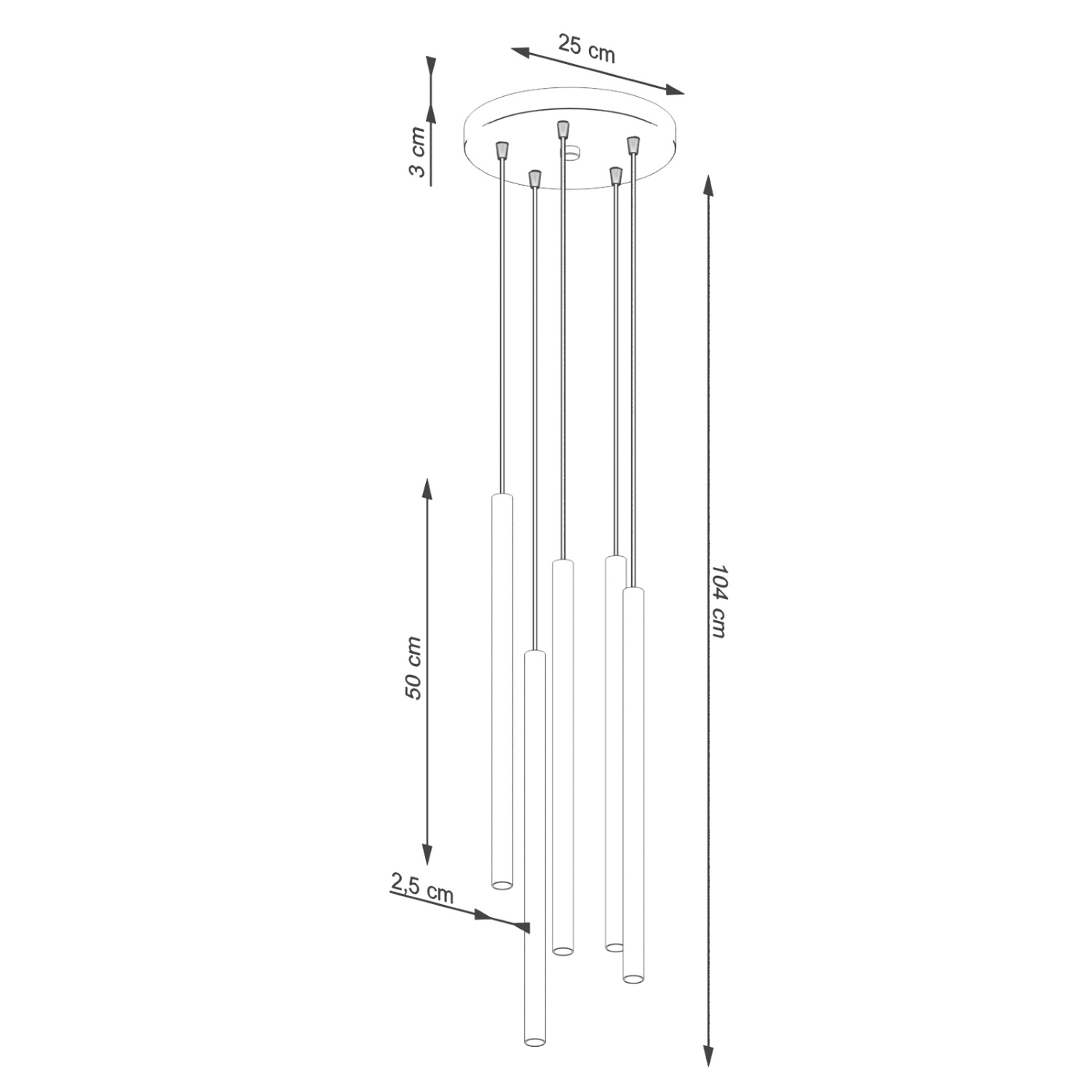 Pendant Lamp Pastelo 5P Olive Green - Thumbnail 5