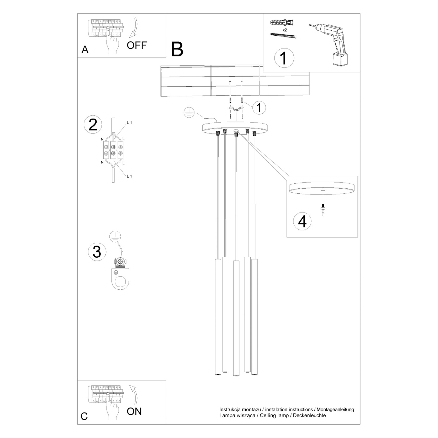 Pendant Lamp Pastelo 5P Olive Green - Thumbnail 6