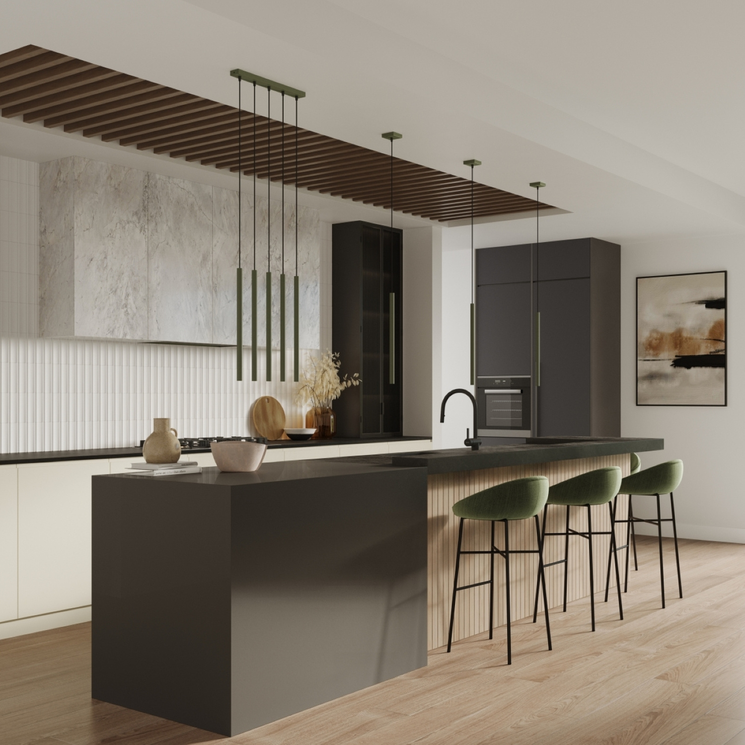 Pendant Lamp Pastelo 5P Olive Green - Thumbnail 8