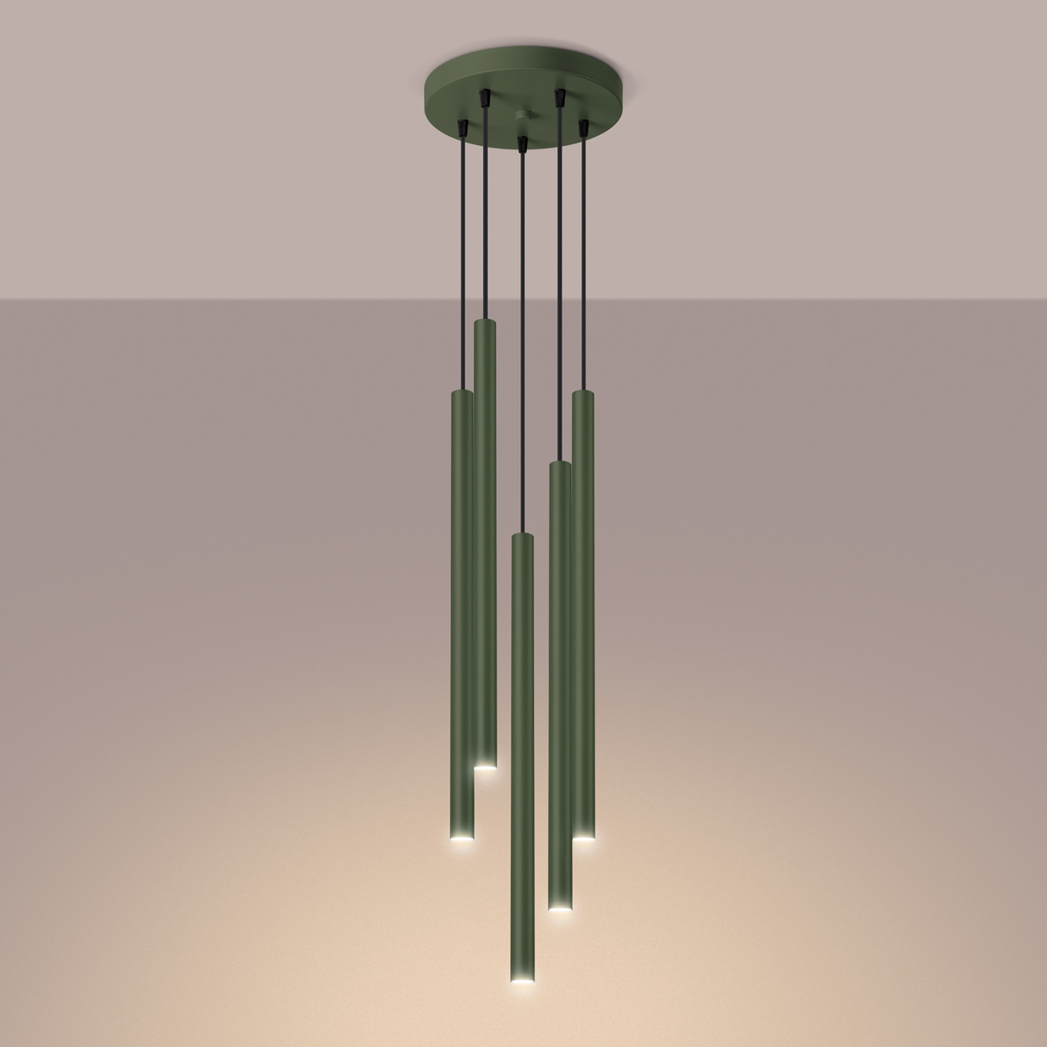 Pendant Lamp Pastelo 5P Olive Green - Thumbnail 3