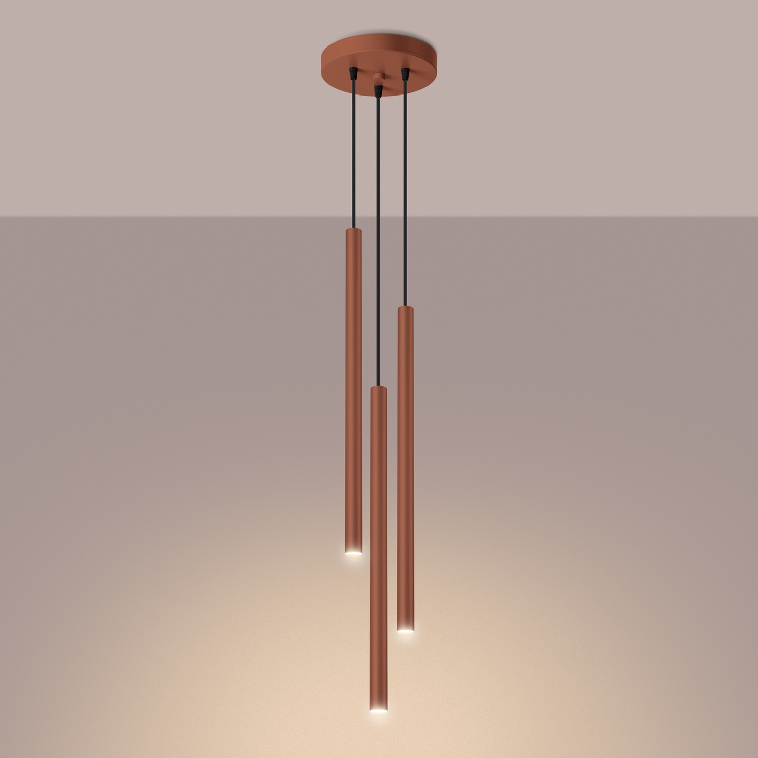 Pendant Lamp Pastelo 3P Red Ochre - Thumbnail 3
