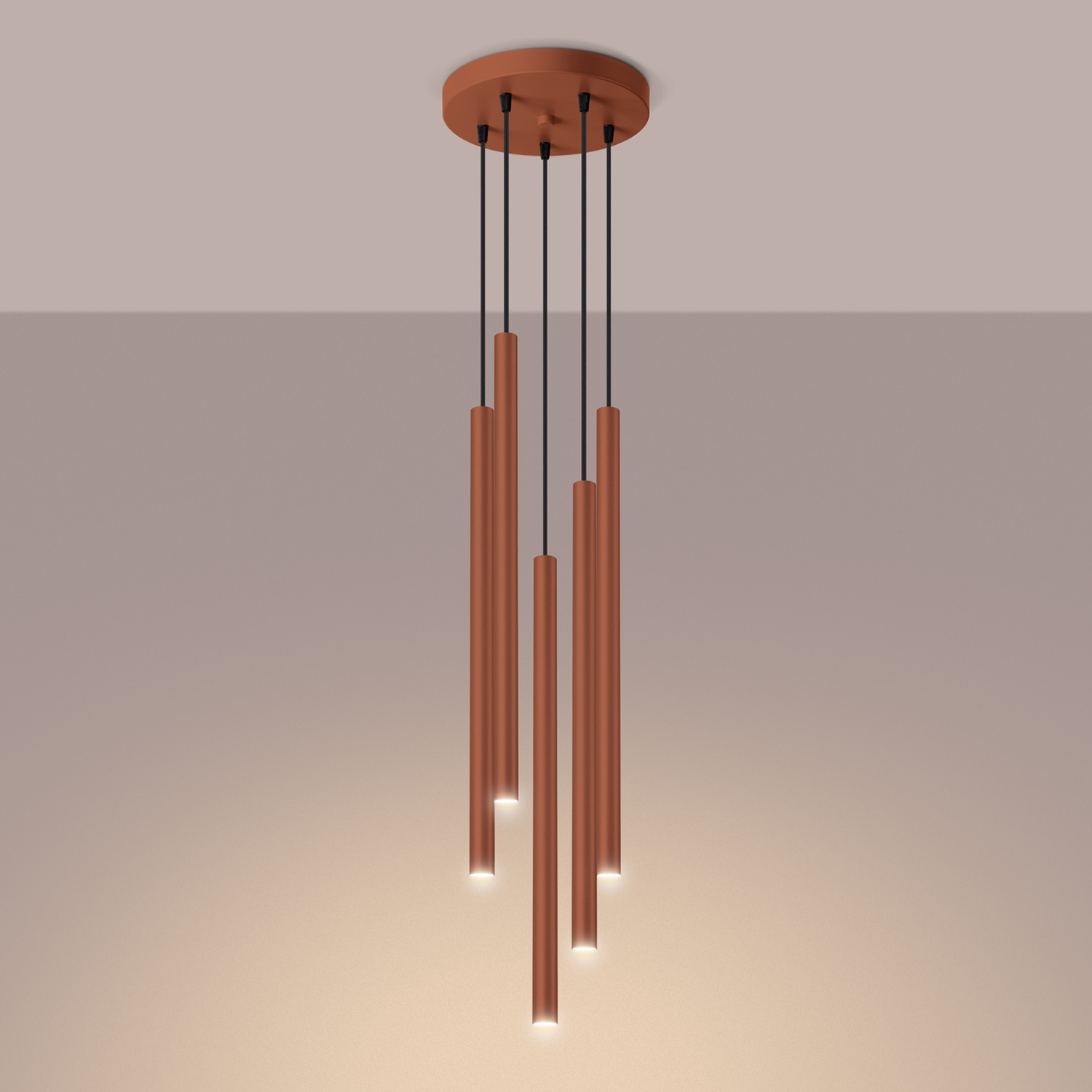 Pendant Lamp Pastelo 5P Red Ochre - Thumbnail 3