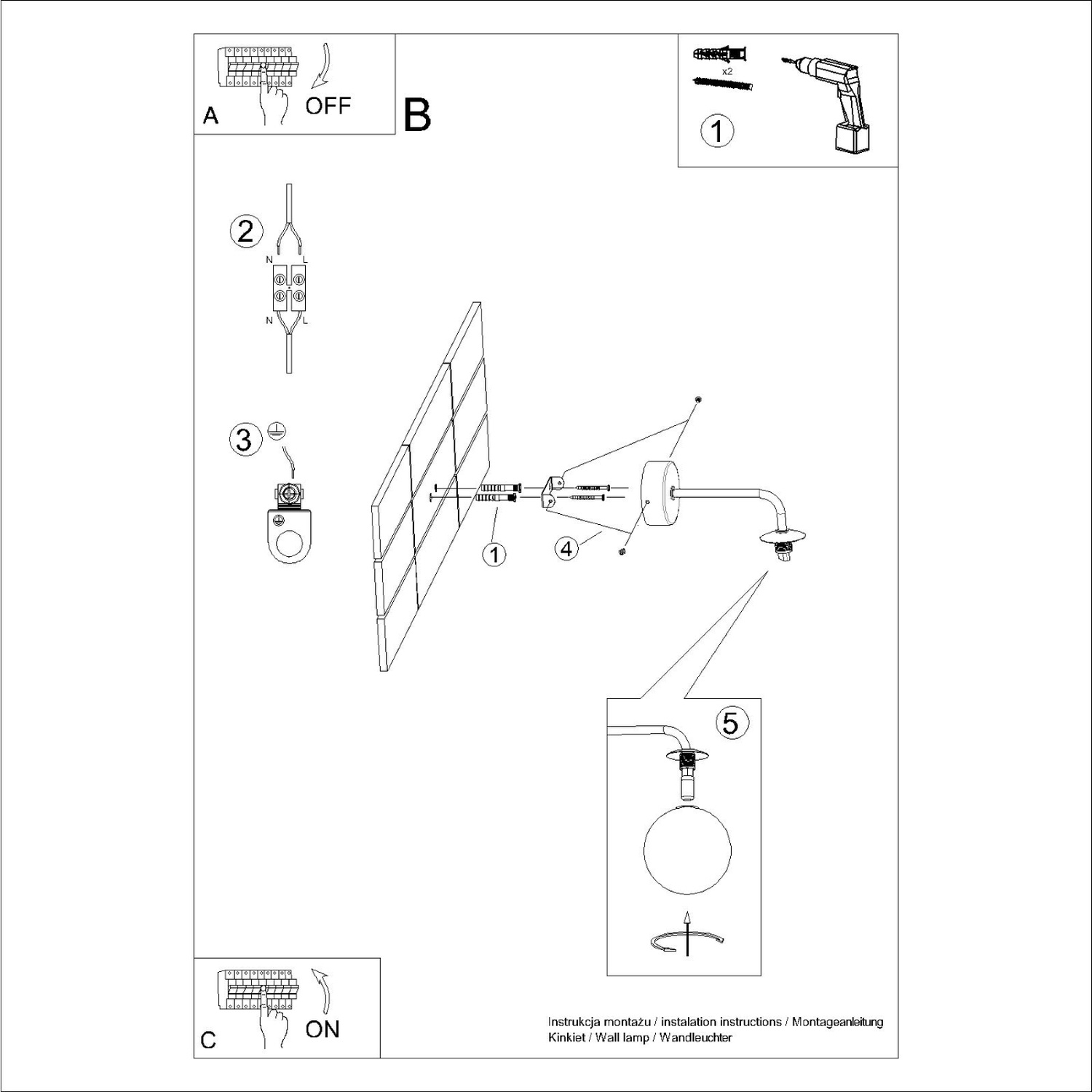 Wall Lamp Astral 1 Black - Thumbnail 10