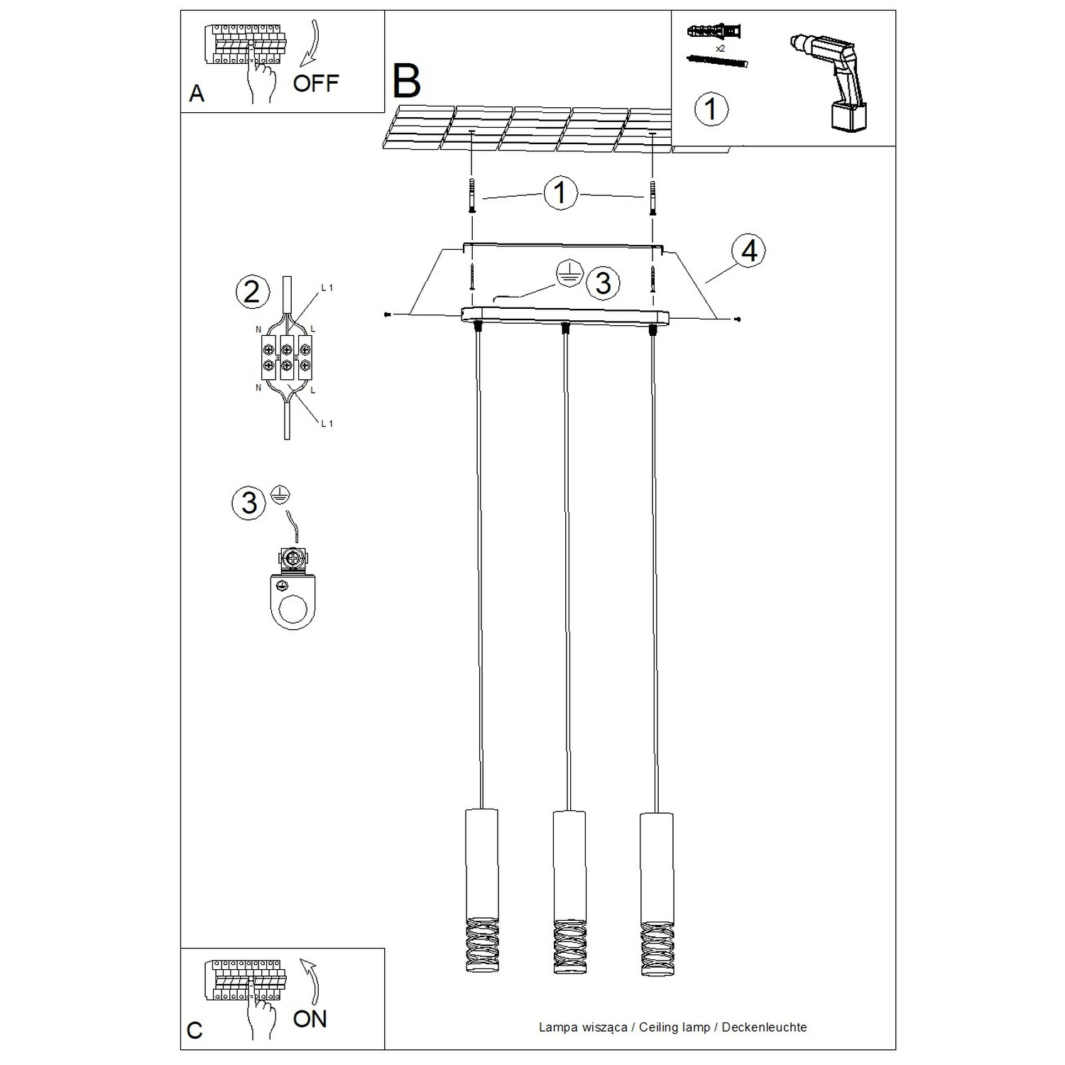 Pendant Lamp Lami 3L White - Thumbnail 9