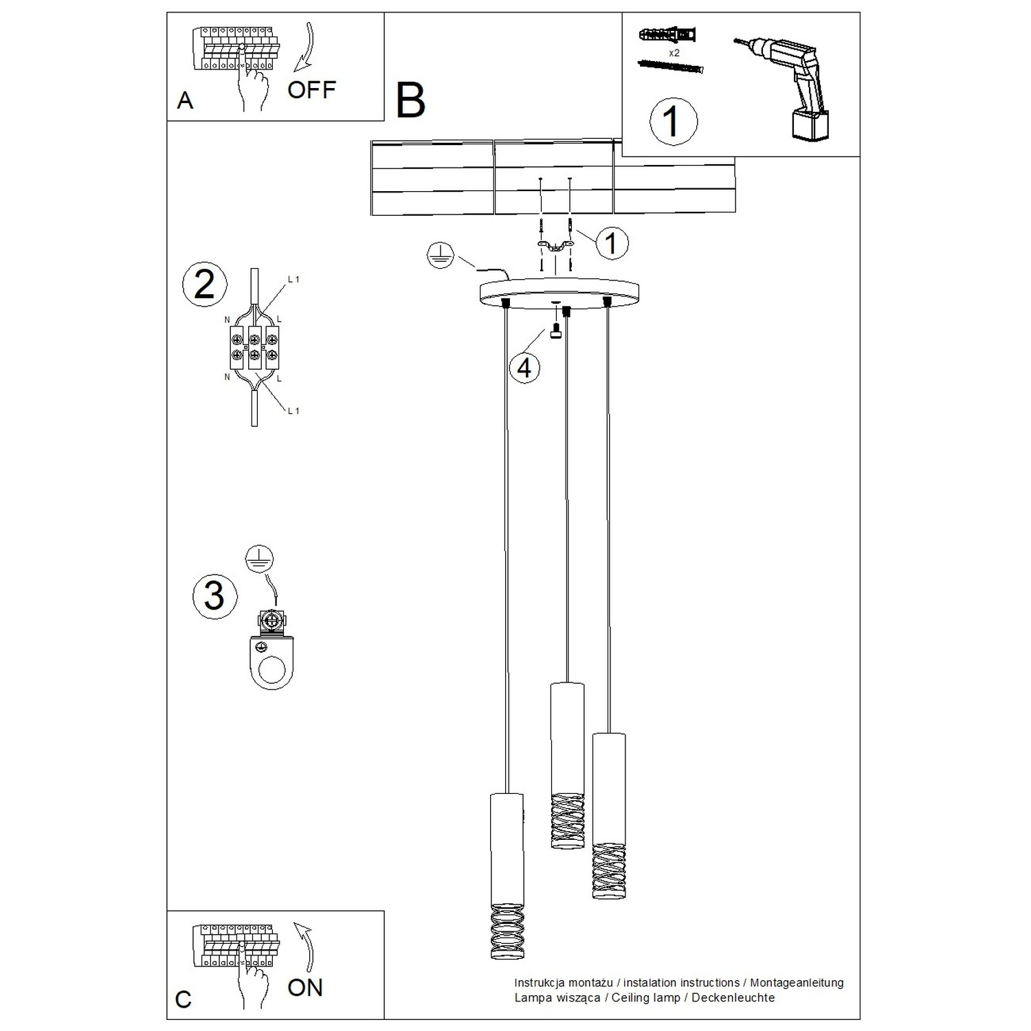 Pendant Lamp Lami 3P White - Thumbnail 11