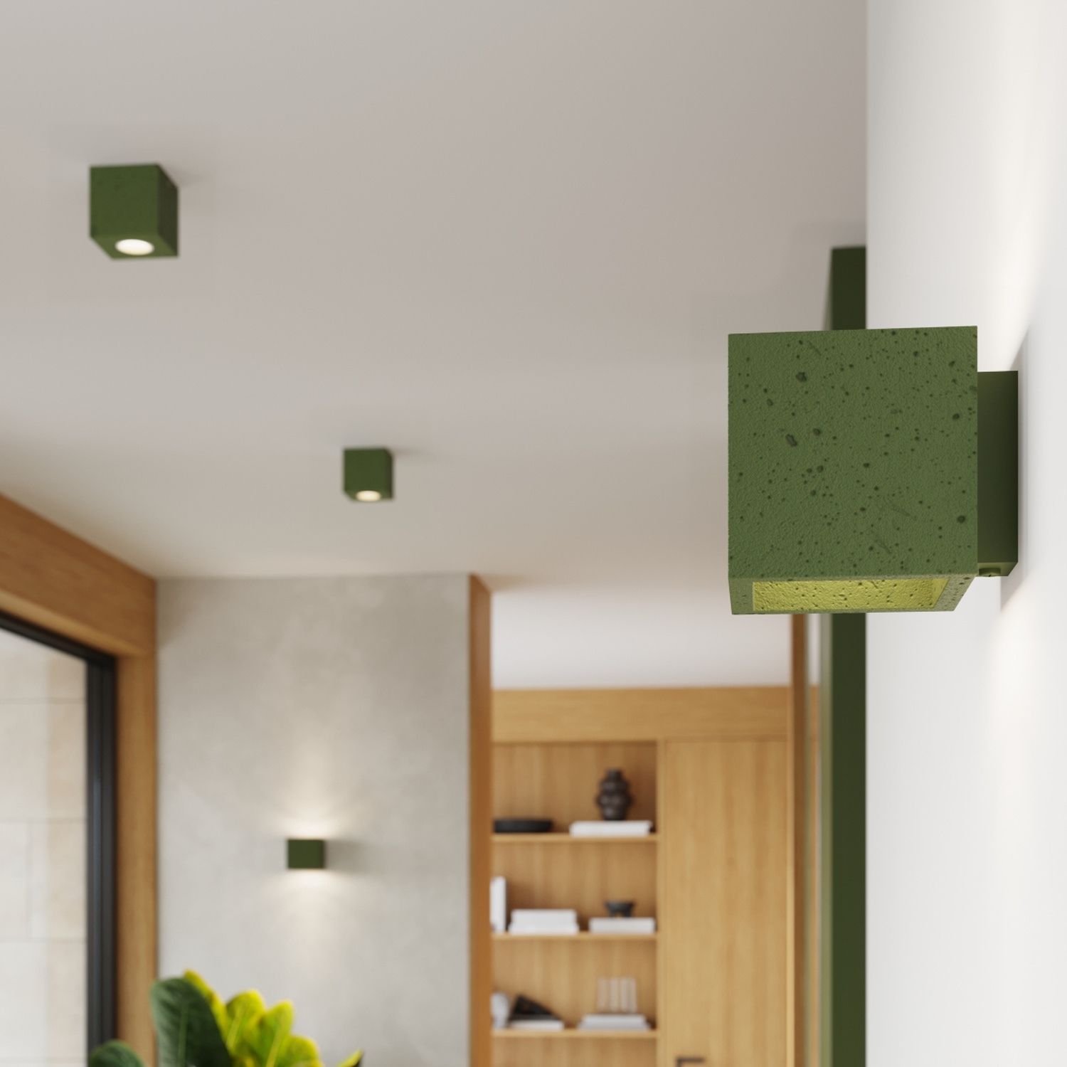 Wall Lamp Quad Concrete Olive Green - Thumbnail 12