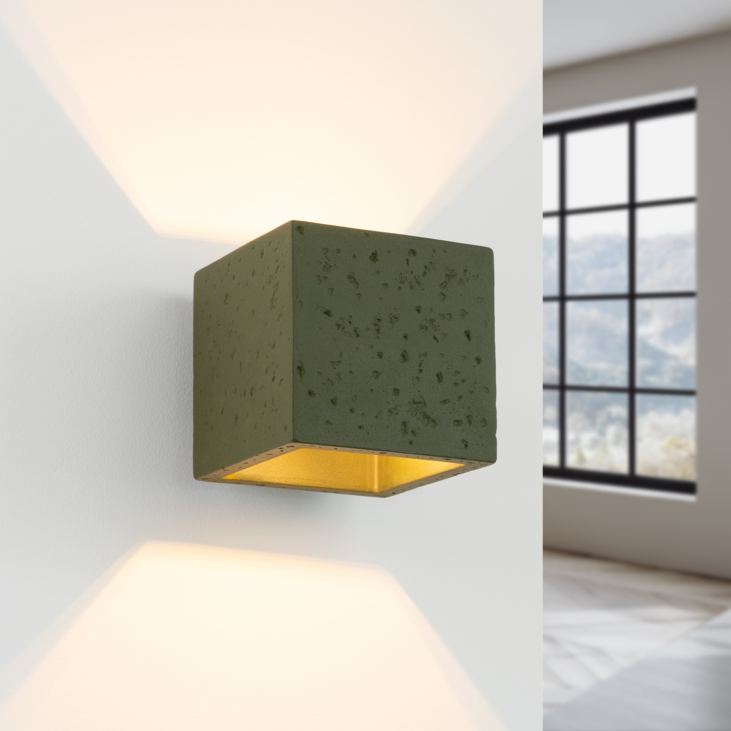 Wall Lamp Quad Concrete Olive Green - Thumbnail 3