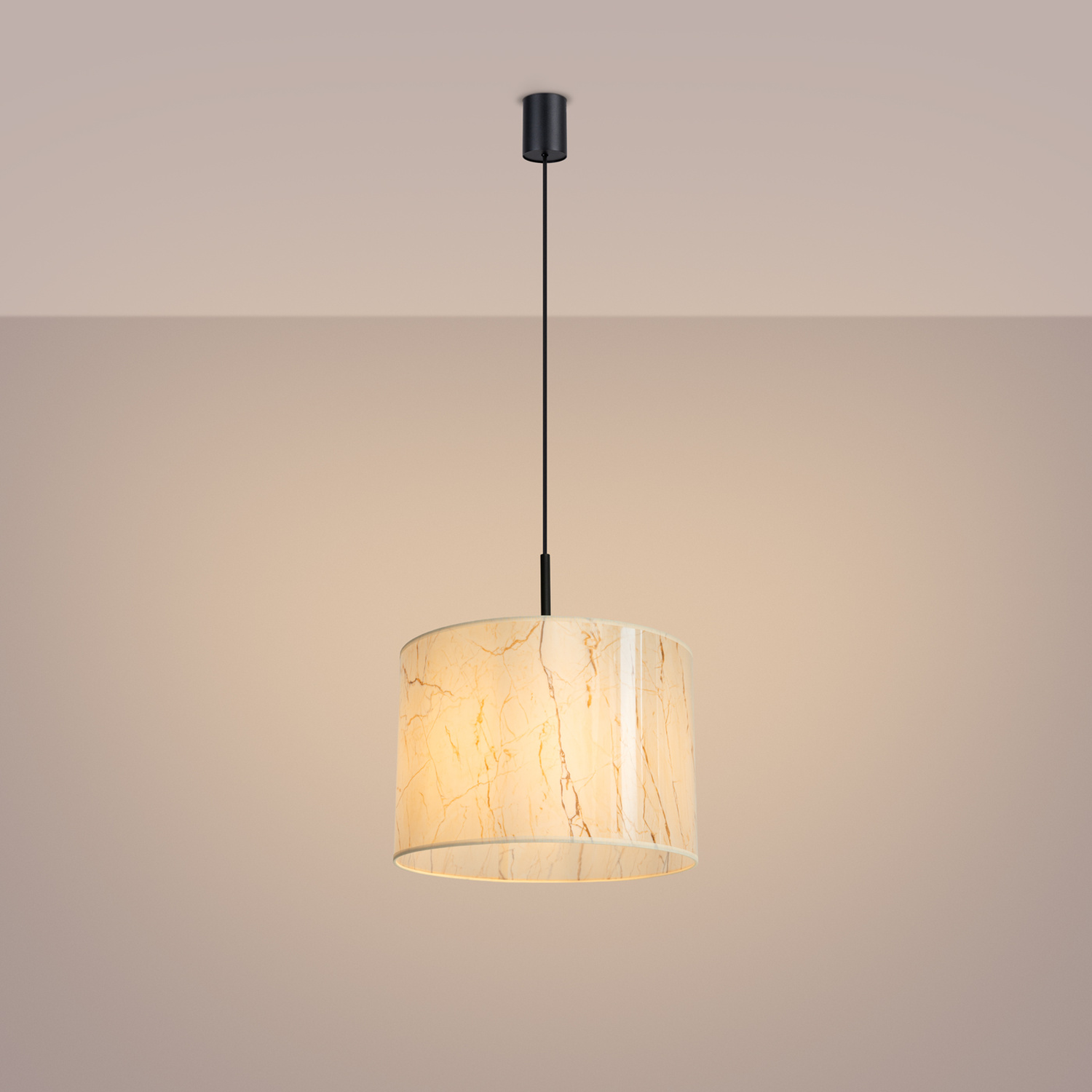 Beige marmor/sort - Billede 1