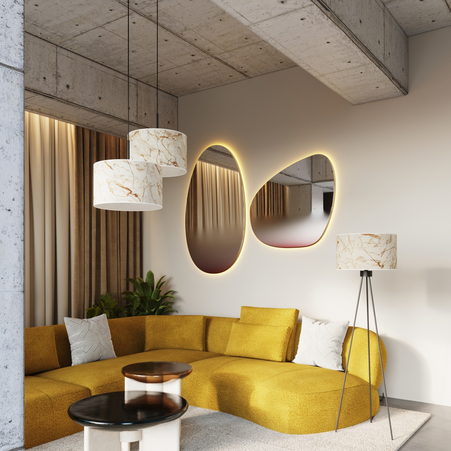 Beige marmor/sort - Billede 14