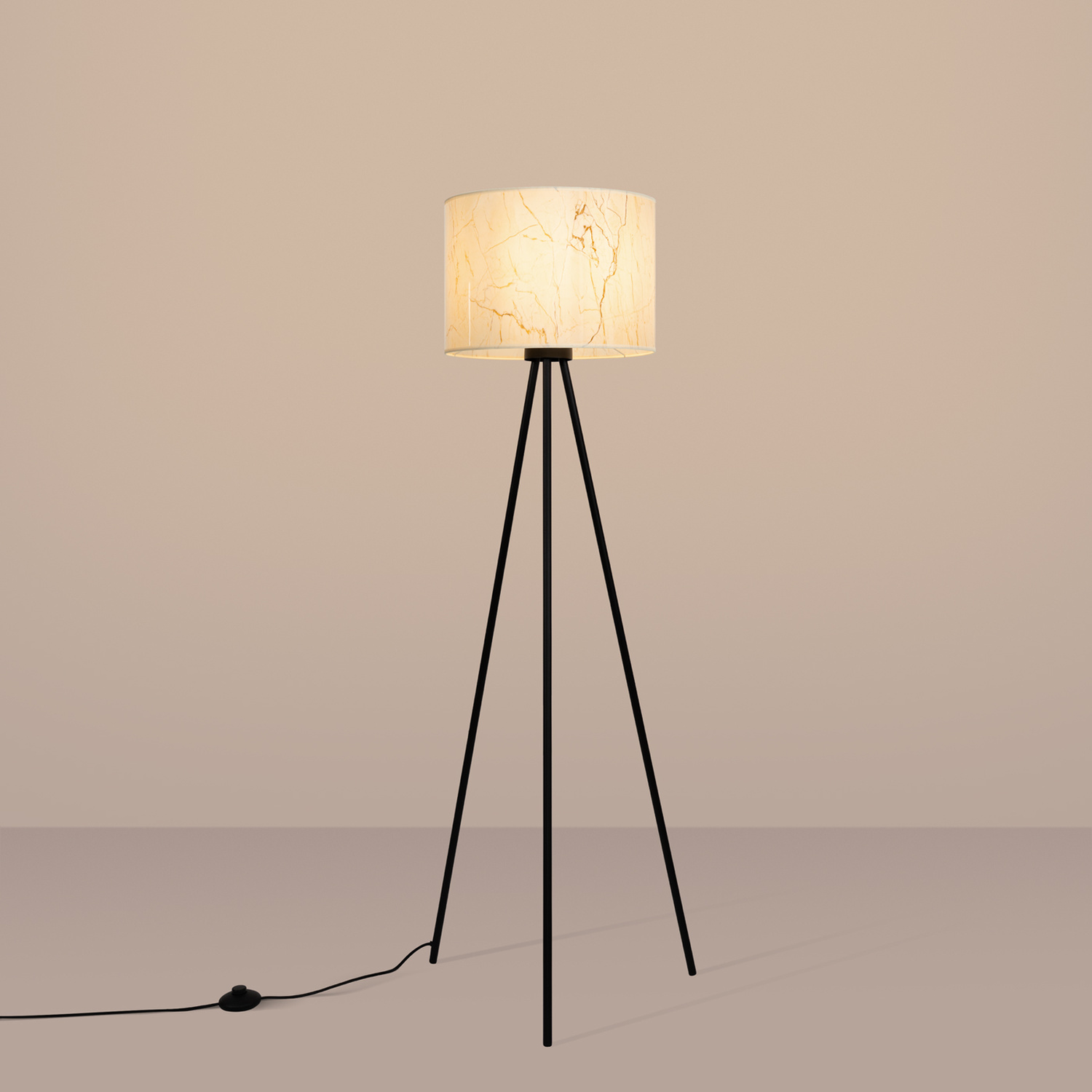 Beige marmor/sort - Billede 1