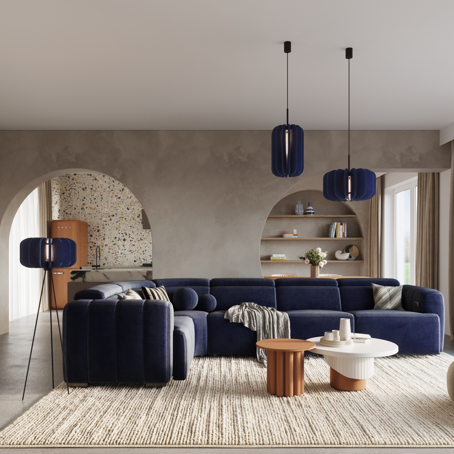 Floor Lamp Mula 45 Navy - Thumbnail 13