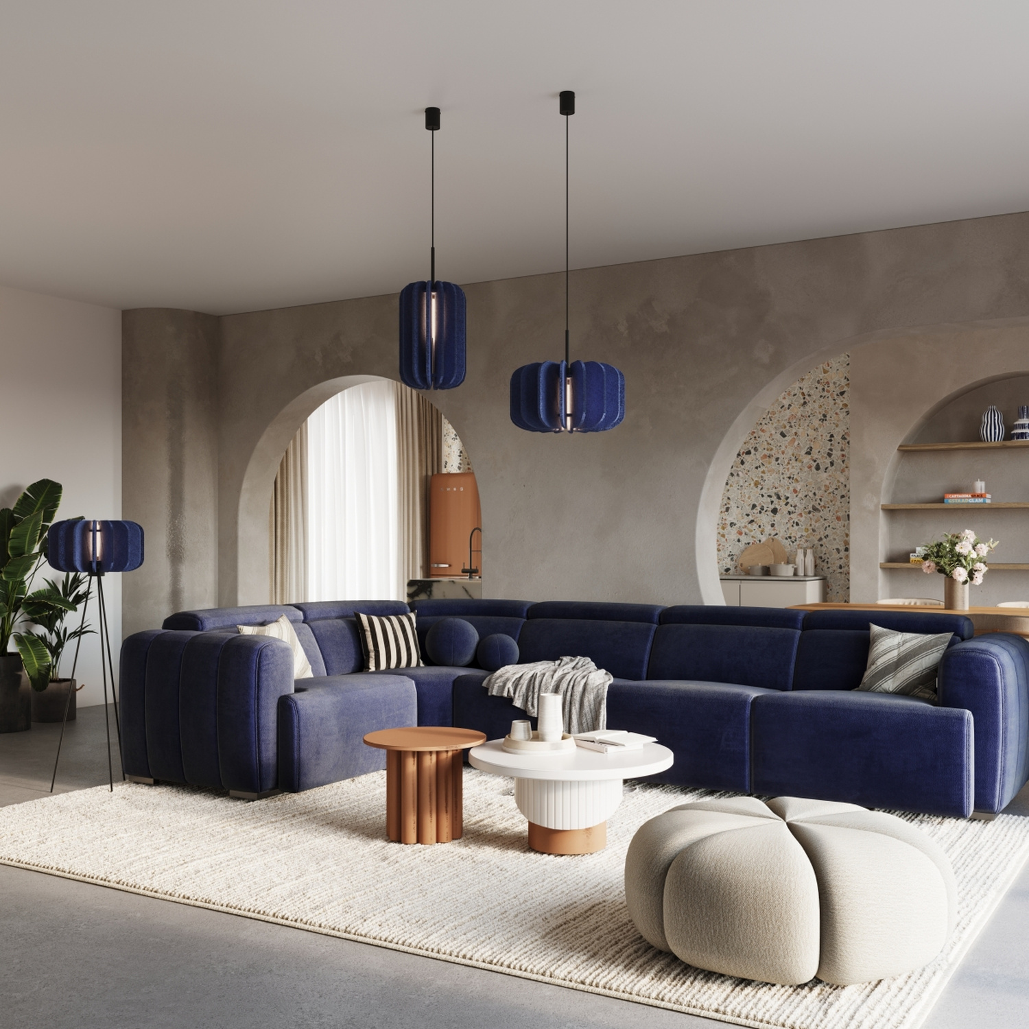 Floor Lamp Mula 45 Navy - Thumbnail 14