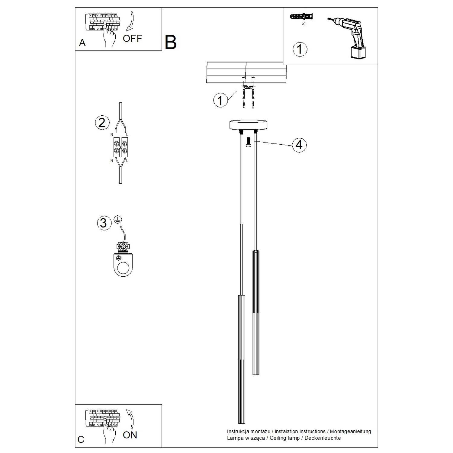 Pendant Lamp Arche 2P Black - Thumbnail 12