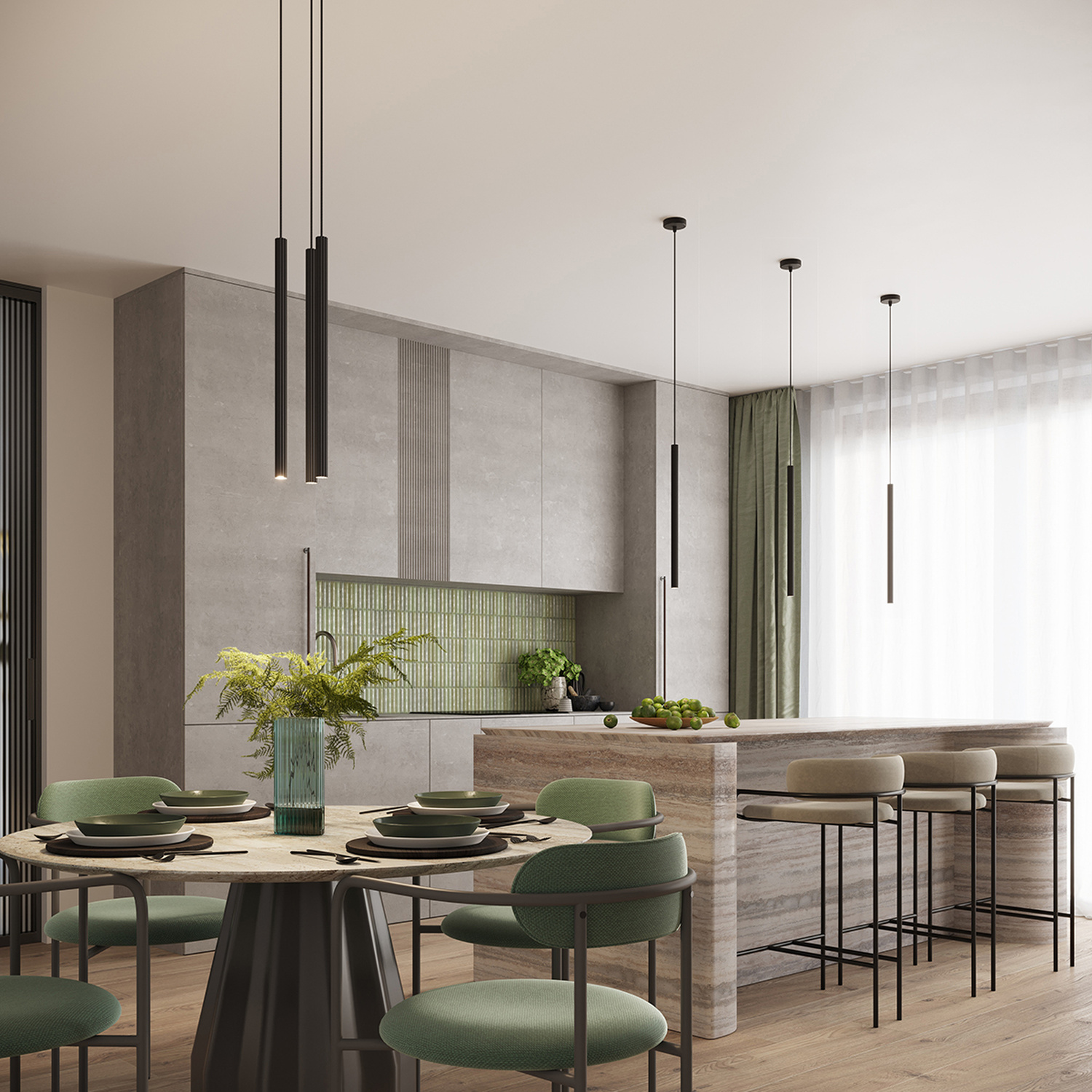 Pendant Lamp Arche 2P Black - Thumbnail 14