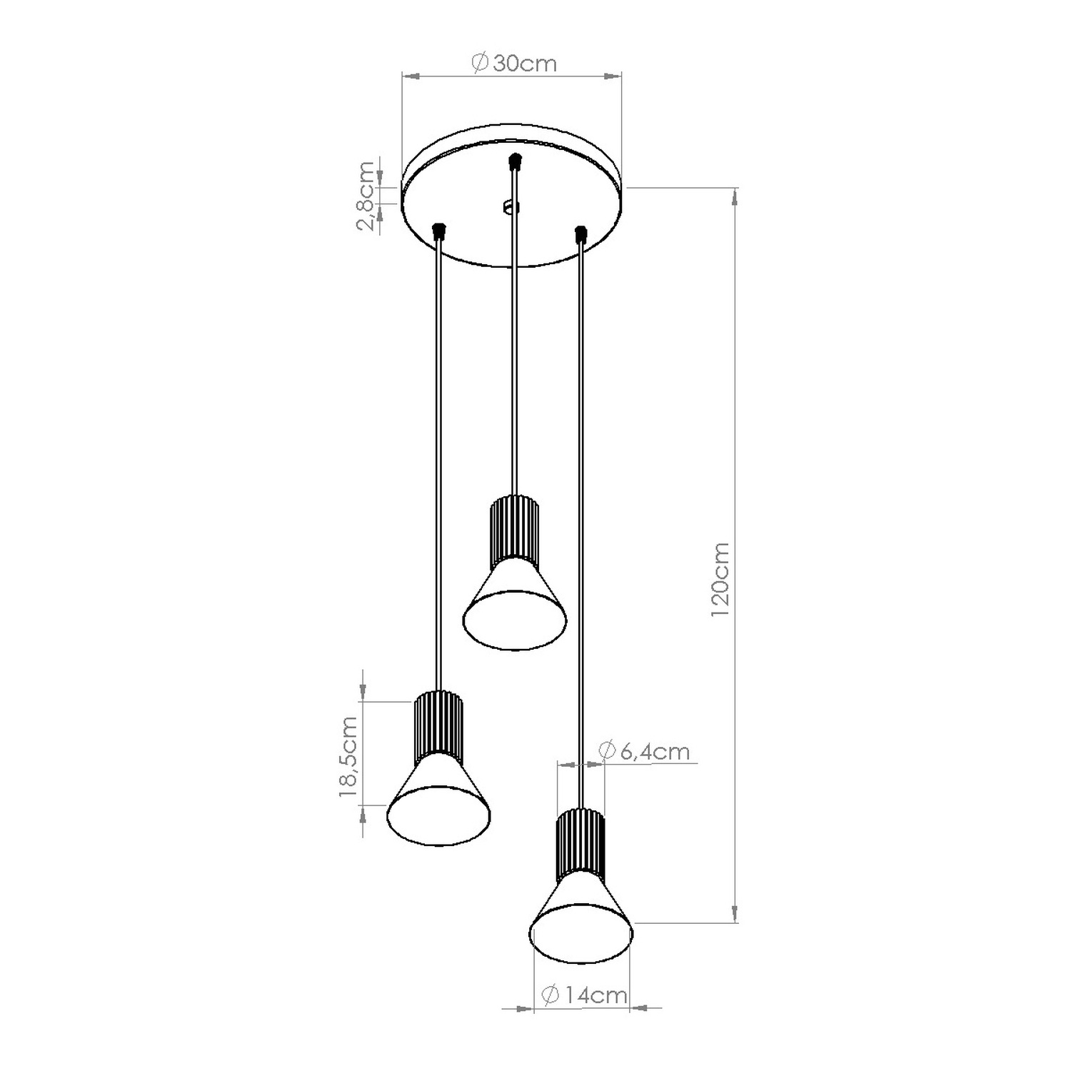 Pendant Lamp Estria 3P Beige - Thumbnail 11