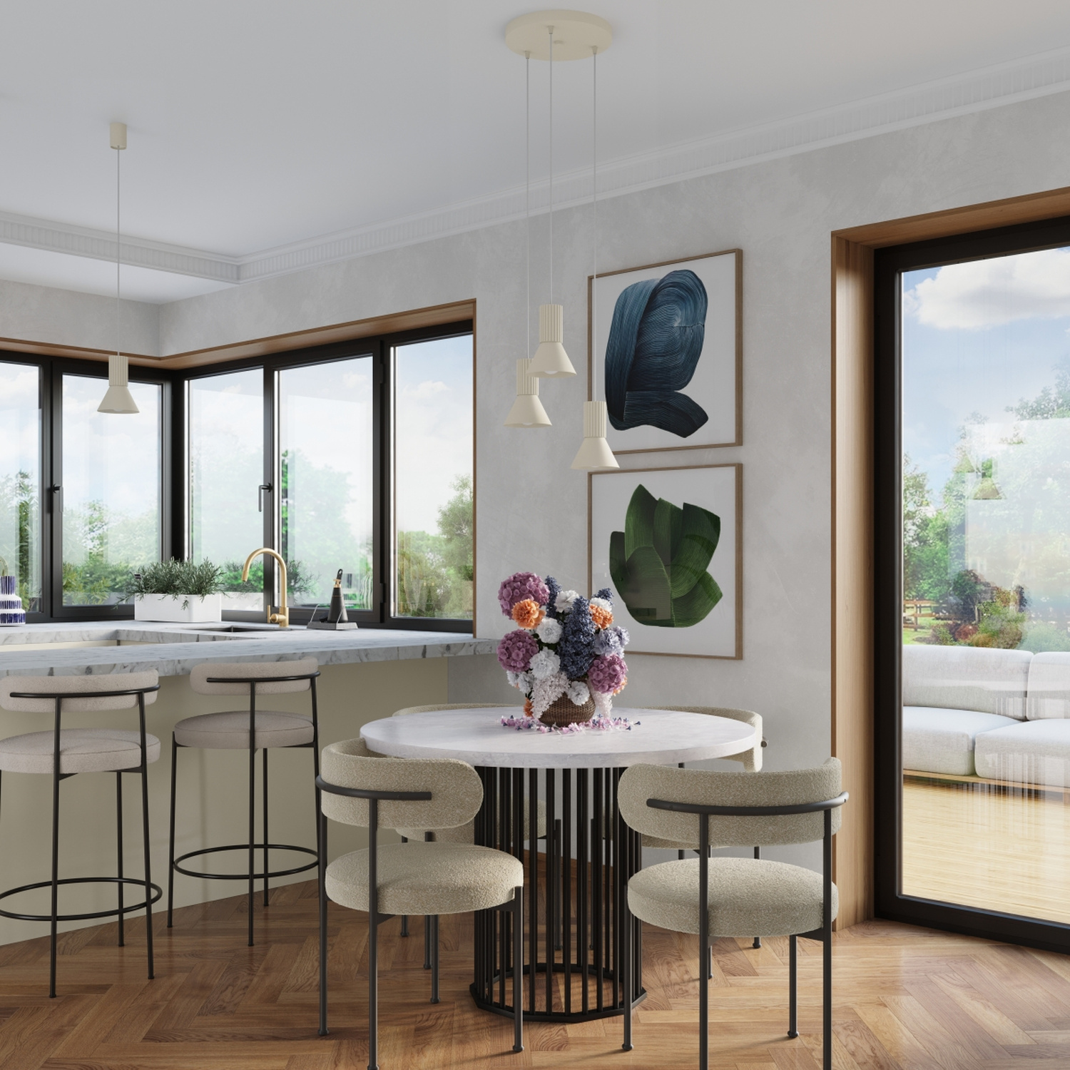 Pendant Lamp Estria 3P Beige - Thumbnail 14
