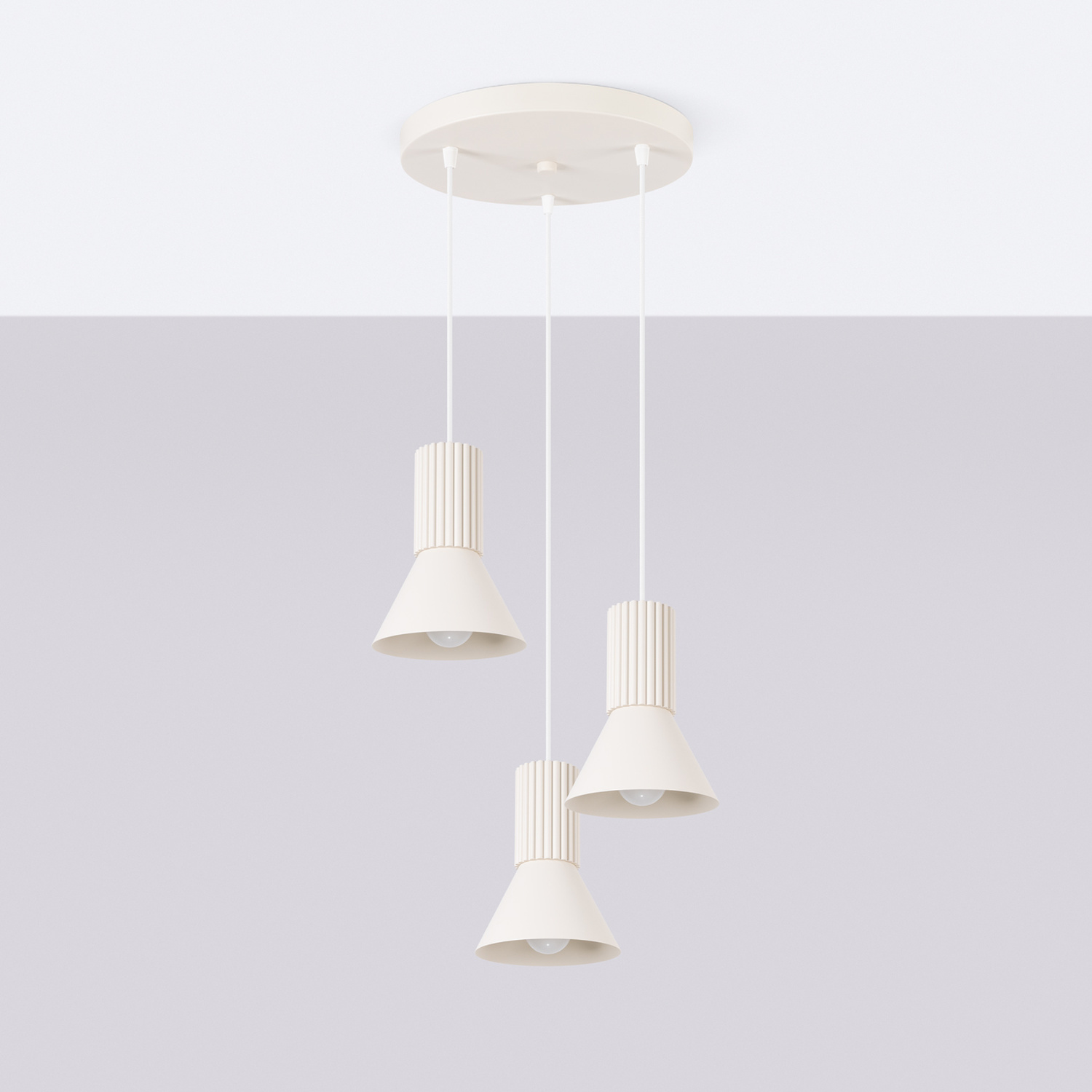 Pendant Lamp Estria 3P Beige - Thumbnail 3