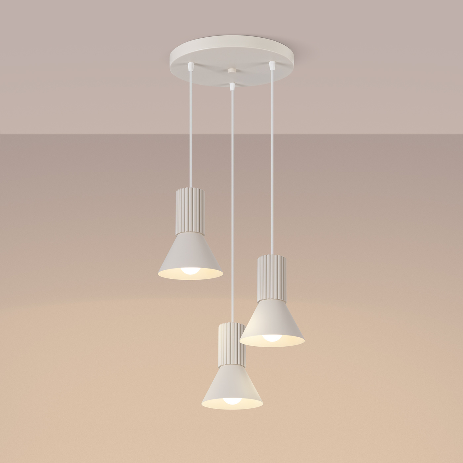 Pendant Lamp Estria 3P Beige - Thumbnail 4