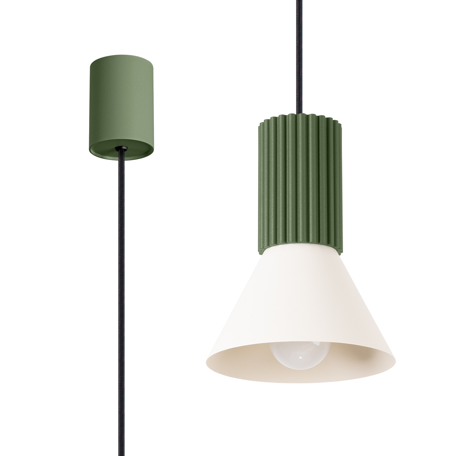 Pendant Lamp Estria 1 Beige/Olive Green