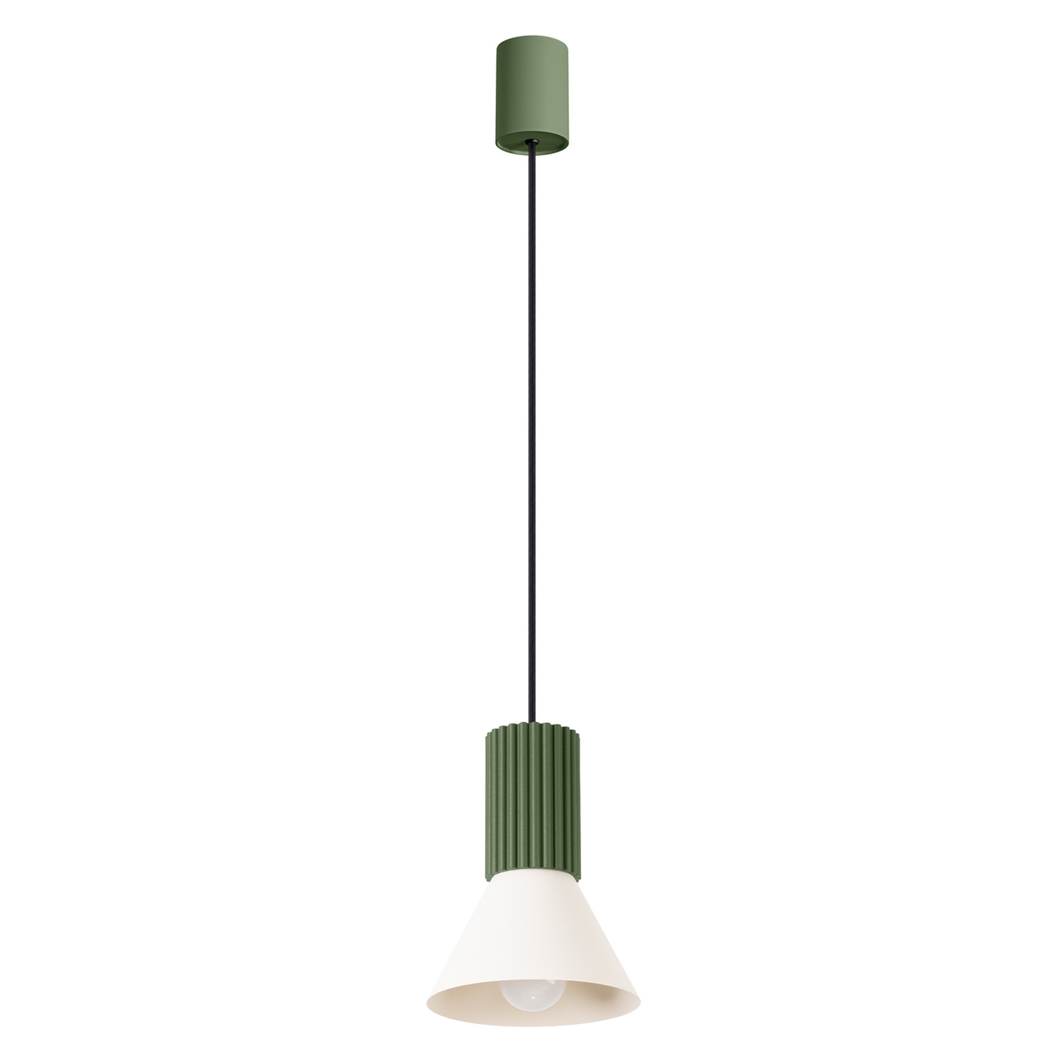 Pendant Lamp Estria 1 Beige/Olive Green - Thumbnail 2
