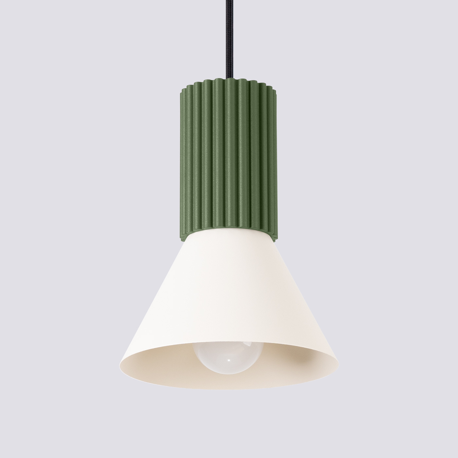 Pendant Lamp Estria 1 Beige/Olive Green - Thumbnail 6