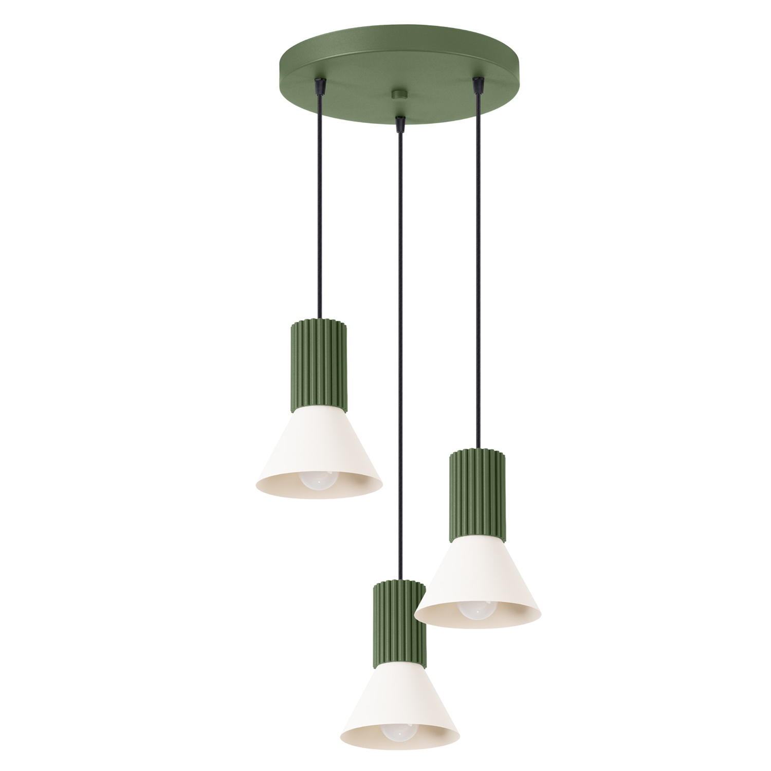 Pendant Lamp Estria 3P Beige/Olive Green - Thumbnail 2
