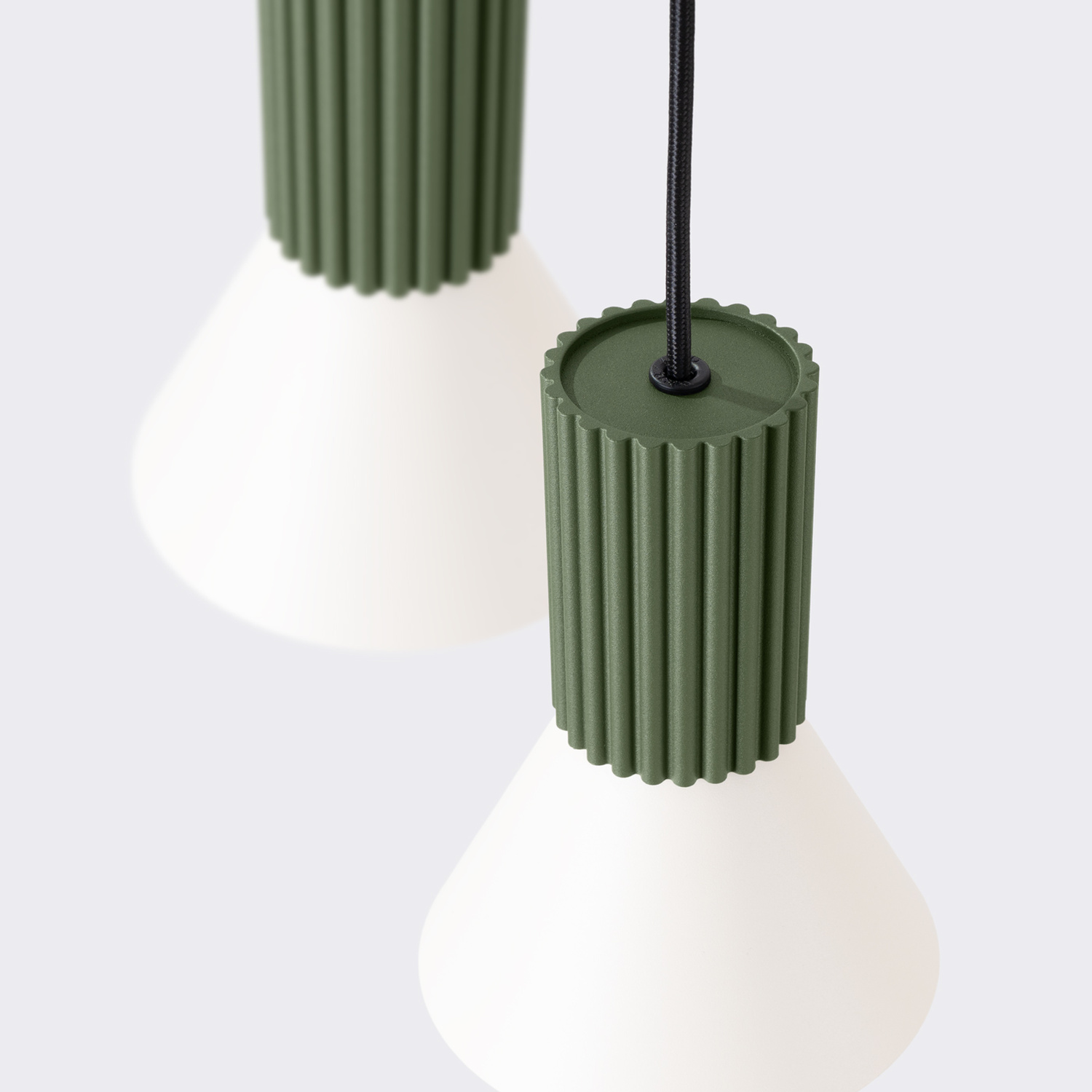 Pendant Lamp Estria 3P Beige/Olive Green - Thumbnail 7