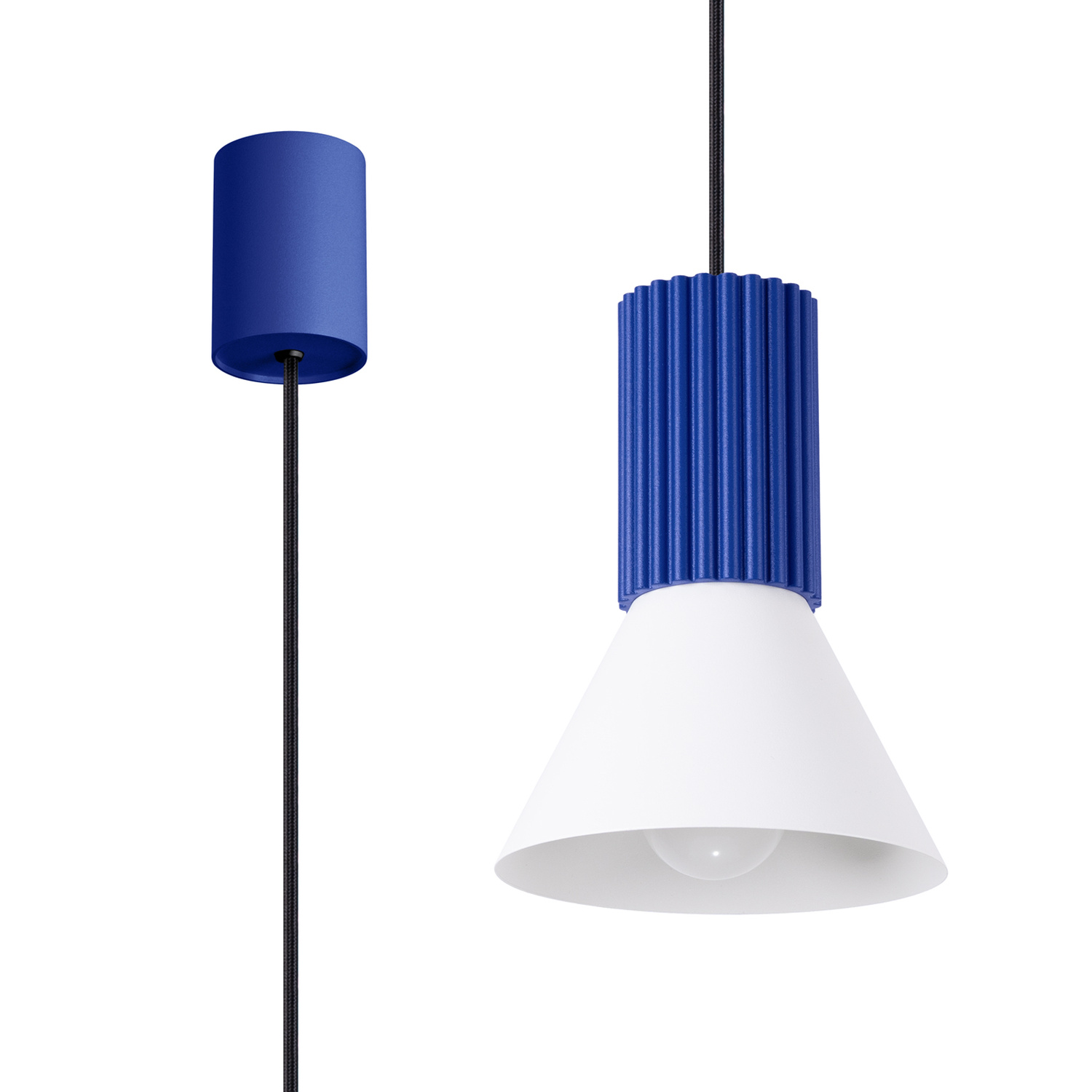 Pendant Lamp Estria 1 White/Ultramarine