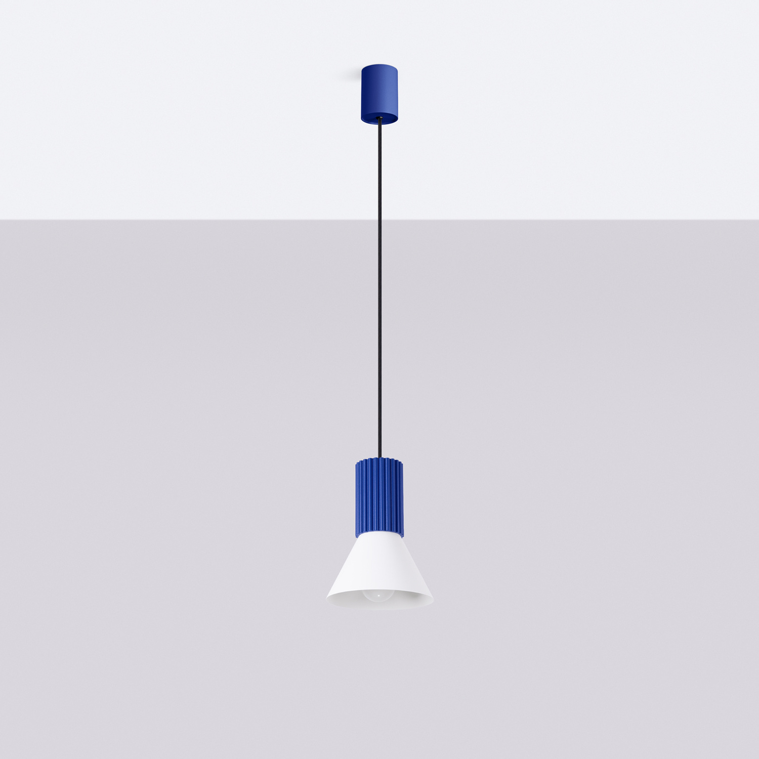 Pendant Lamp Estria 1 White/Ultramarine - Thumbnail 3