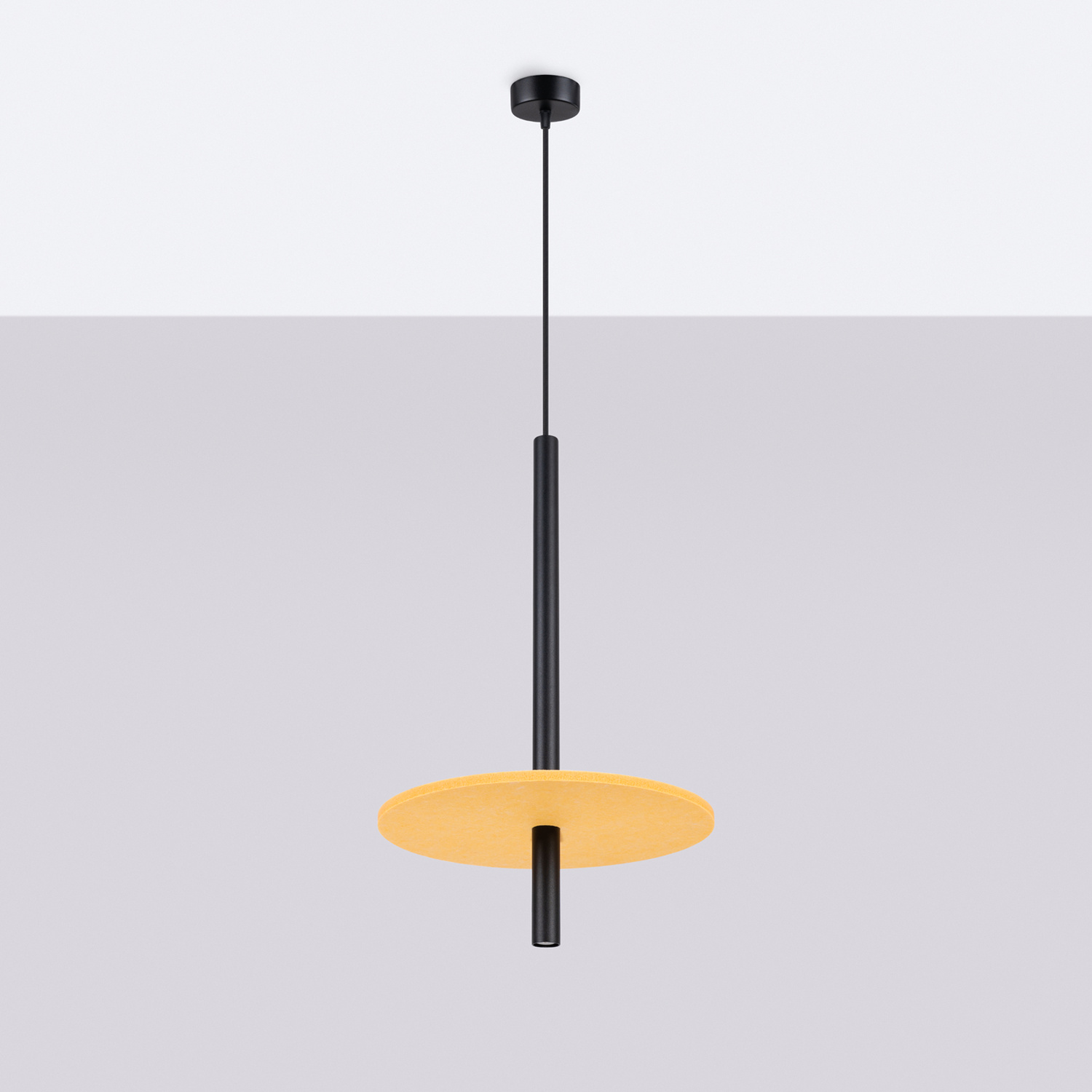 Pendant Lamp Feltro 1 Black/Yellow - Thumbnail 3